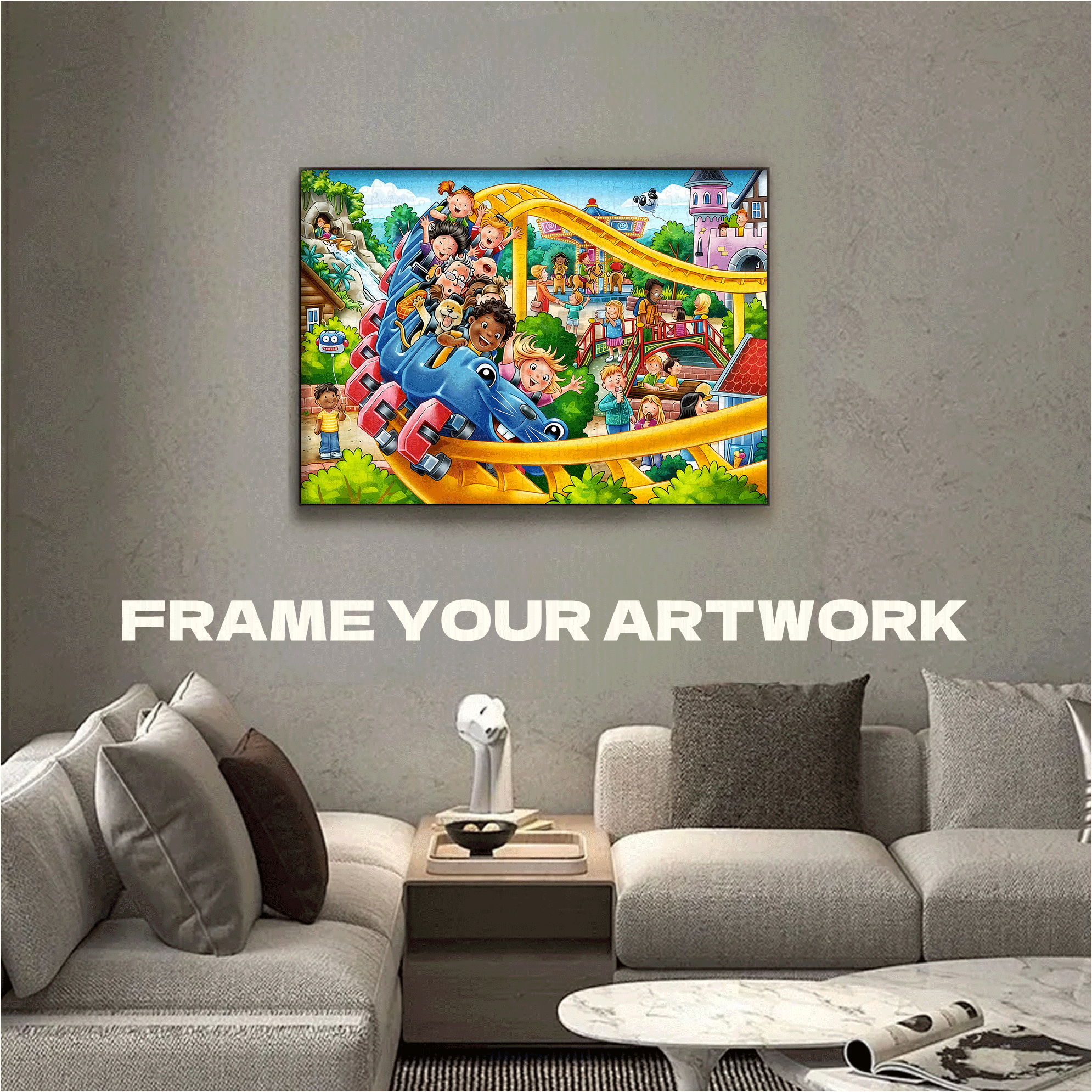 Amusement Park 2 500pcs/1000pcs Jigsaw Puzzle, Scratch-Resistant, Interactive Family Game & Brain-Boosting DIY Decor, Perfect for Halloween, Christmas & New Year Gifts, Family Puzzle Game