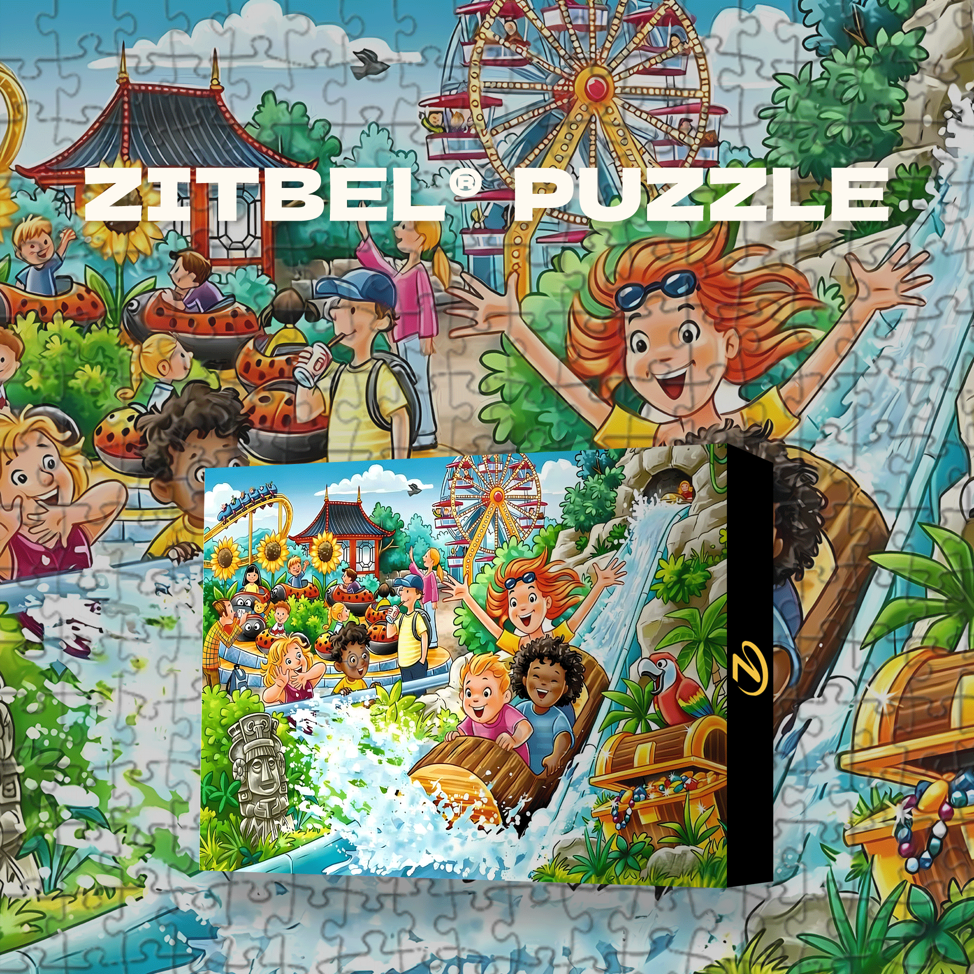 Amusement Park 3 500pcs/1000pcs Jigsaw Puzzle, Scratch-Resistant, Interactive Family Game & Brain-Boosting DIY Decor, Perfect for Halloween, Christmas & New Year Gifts, Family Puzzle Game