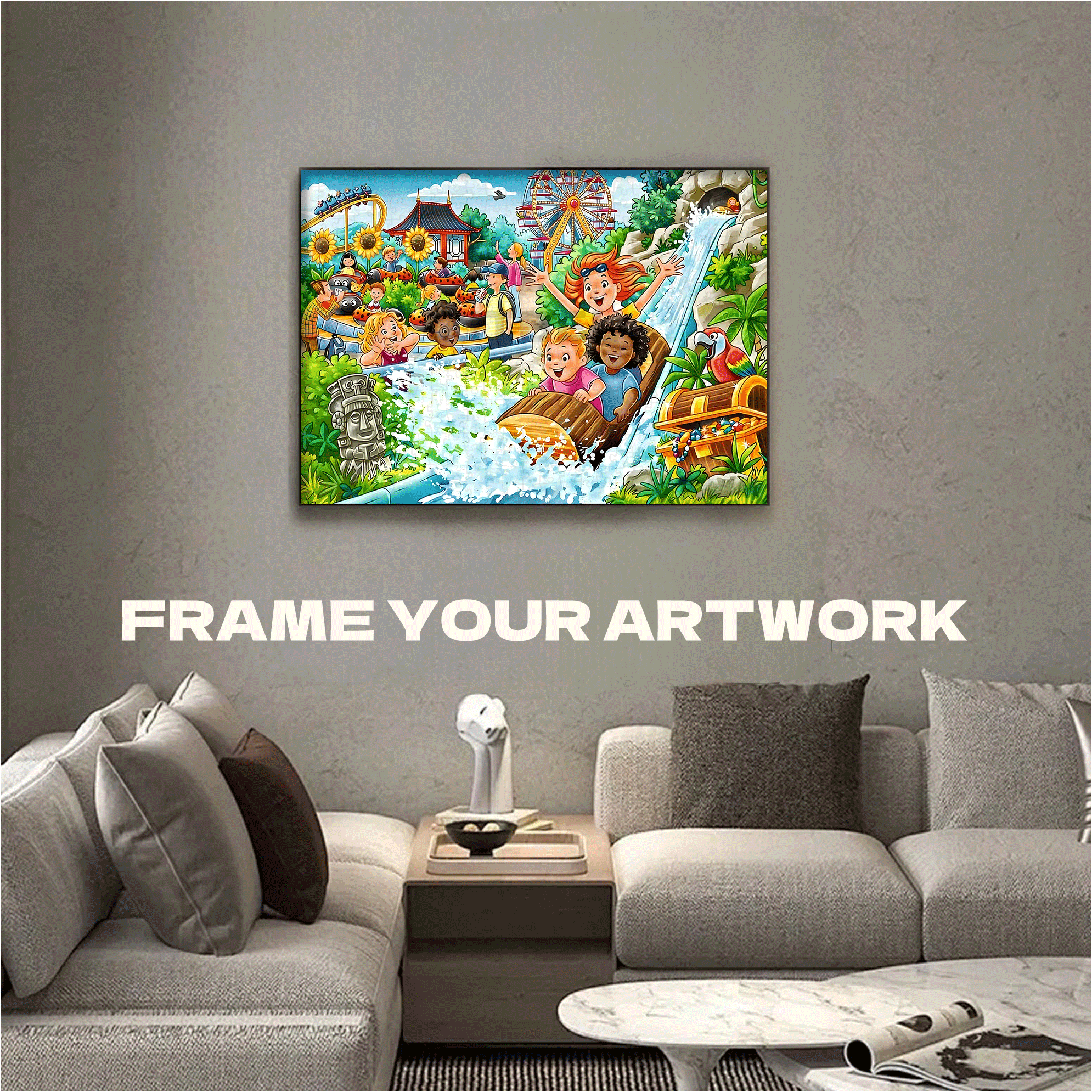 Amusement Park 3 500pcs/1000pcs Jigsaw Puzzle, Scratch-Resistant, Interactive Family Game & Brain-Boosting DIY Decor, Perfect for Halloween, Christmas & New Year Gifts, Family Puzzle Game