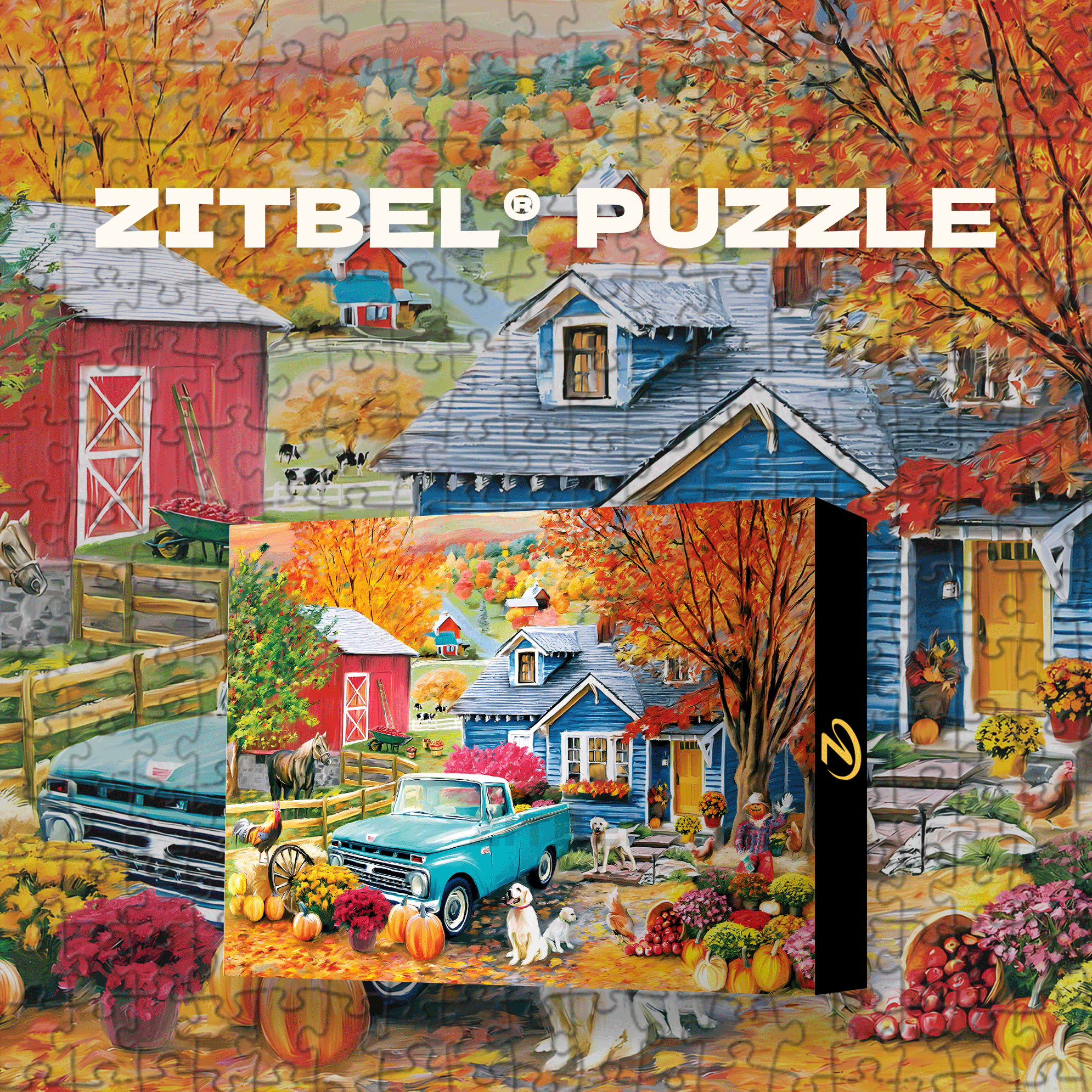 Autumn Hill Cottage 500pcs/1000pcs Jigsaw Puzzle, Scratch-Resistant, Interactive Family Game & Brain-Boosting DIY Decor, Perfect for Halloween, Christmas & New Year Gifts, Family Puzzle Game