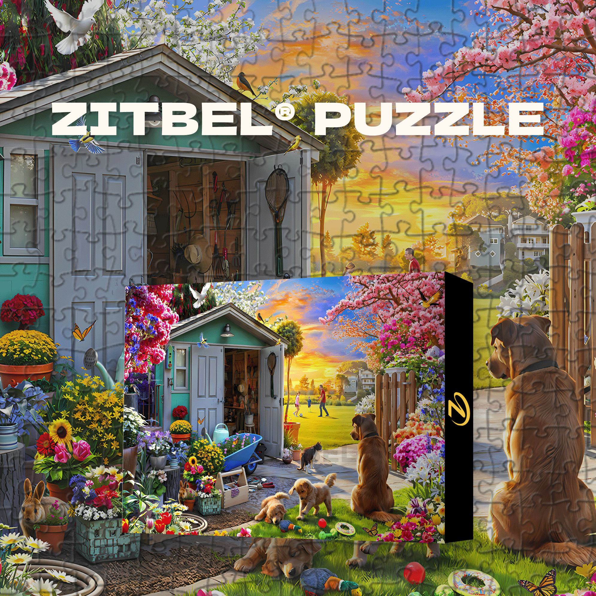 Backyard Bliss 500pcs/1000pcs Jigsaw Puzzle, Scratch-Resistant, Interactive Family Game & Brain-Boosting DIY Decor, Perfect for Halloween, Christmas & New Year Gifts, Family Puzzle Game