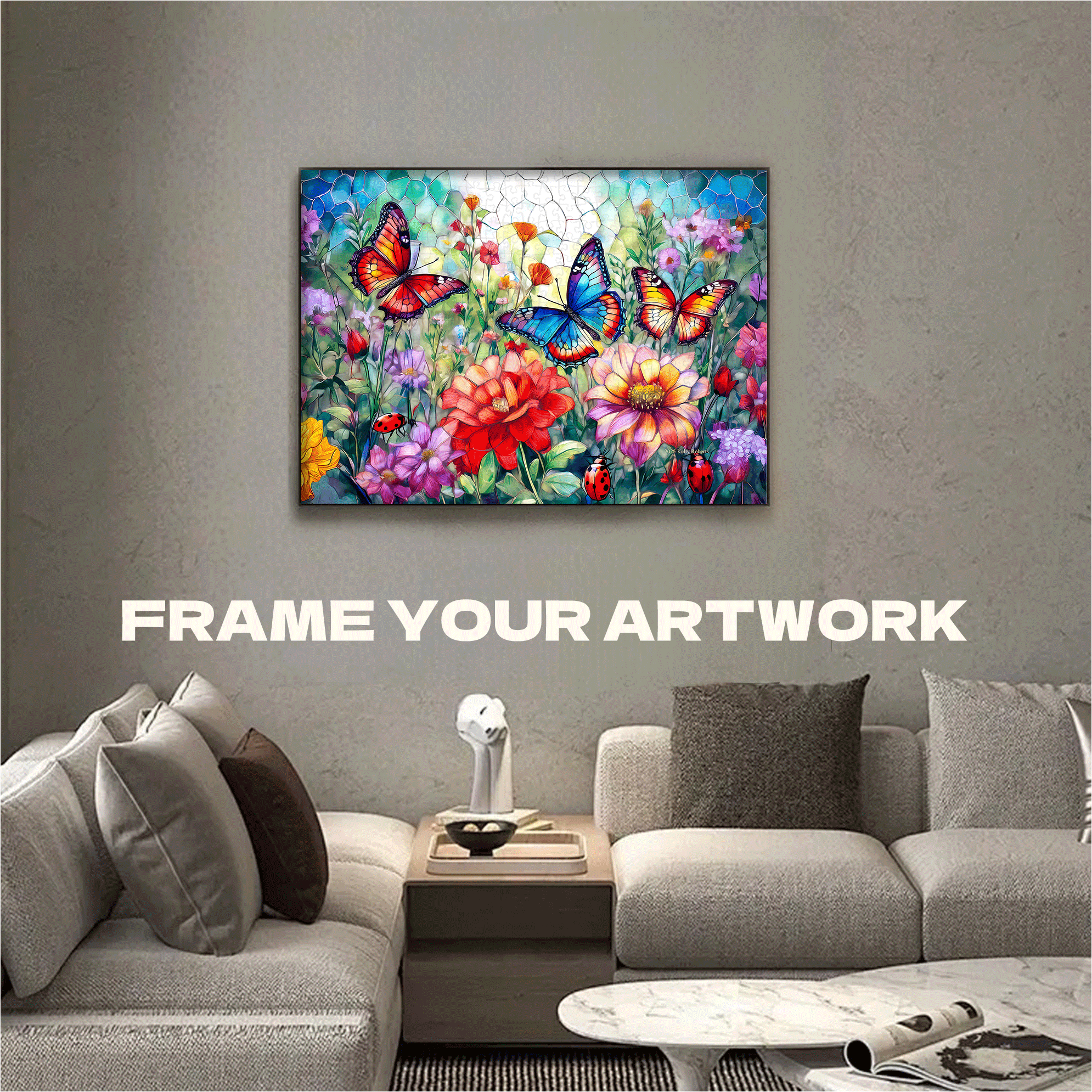 Butterfly Frolic 500pcs/1000pcs Jigsaw Puzzle, Scratch-Resistant, Interactive Family Game & Brain-Boosting DIY Decor, Perfect for Halloween, Christmas & New Year Gifts, Family Puzzle Game