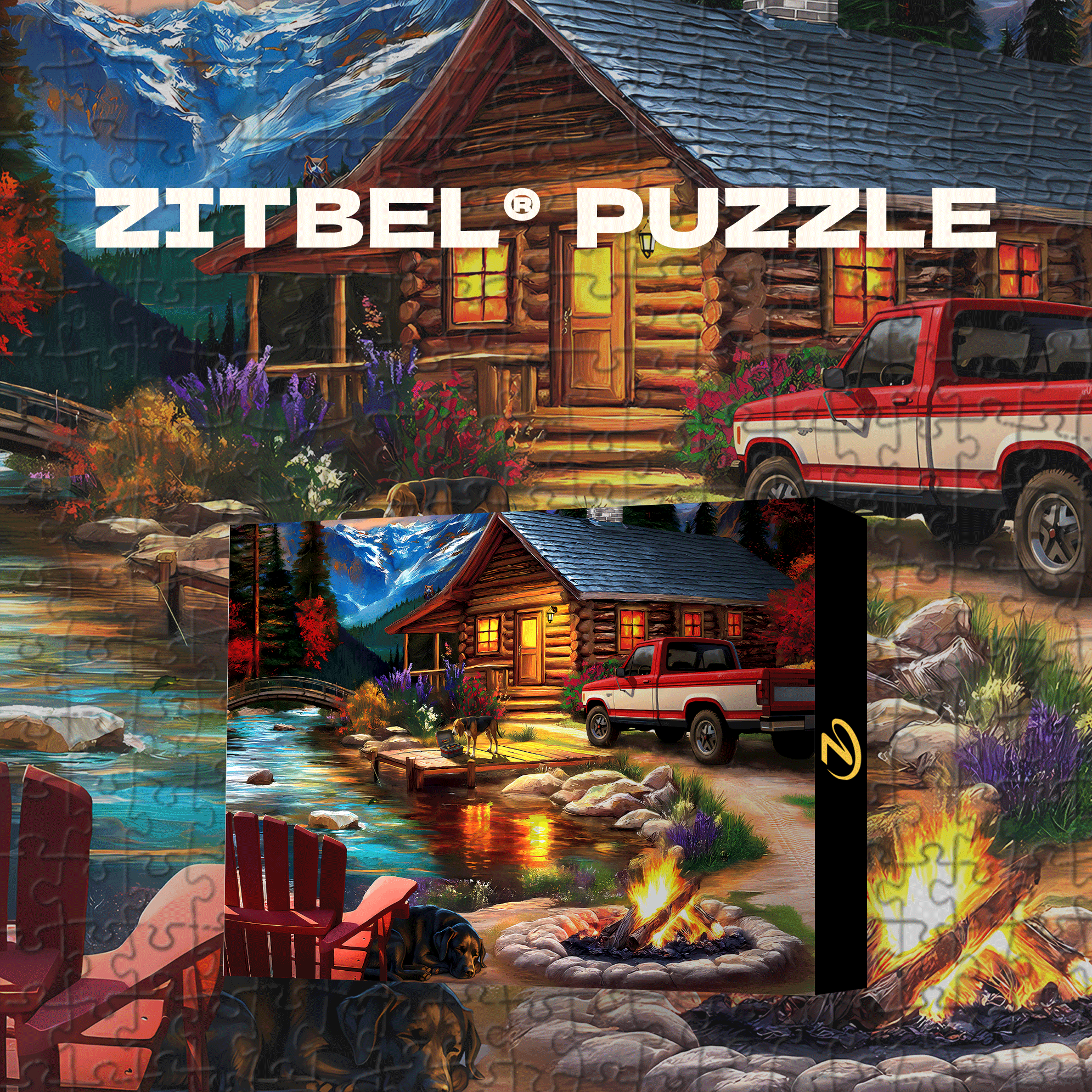 Cabin On The Creek 500pcs/1000pcs Jigsaw Puzzle, Scratch-Resistant, Interactive Family Game & Brain-Boosting DIY Decor, Perfect for Halloween, Christmas & New Year Gifts, Family Puzzle Game