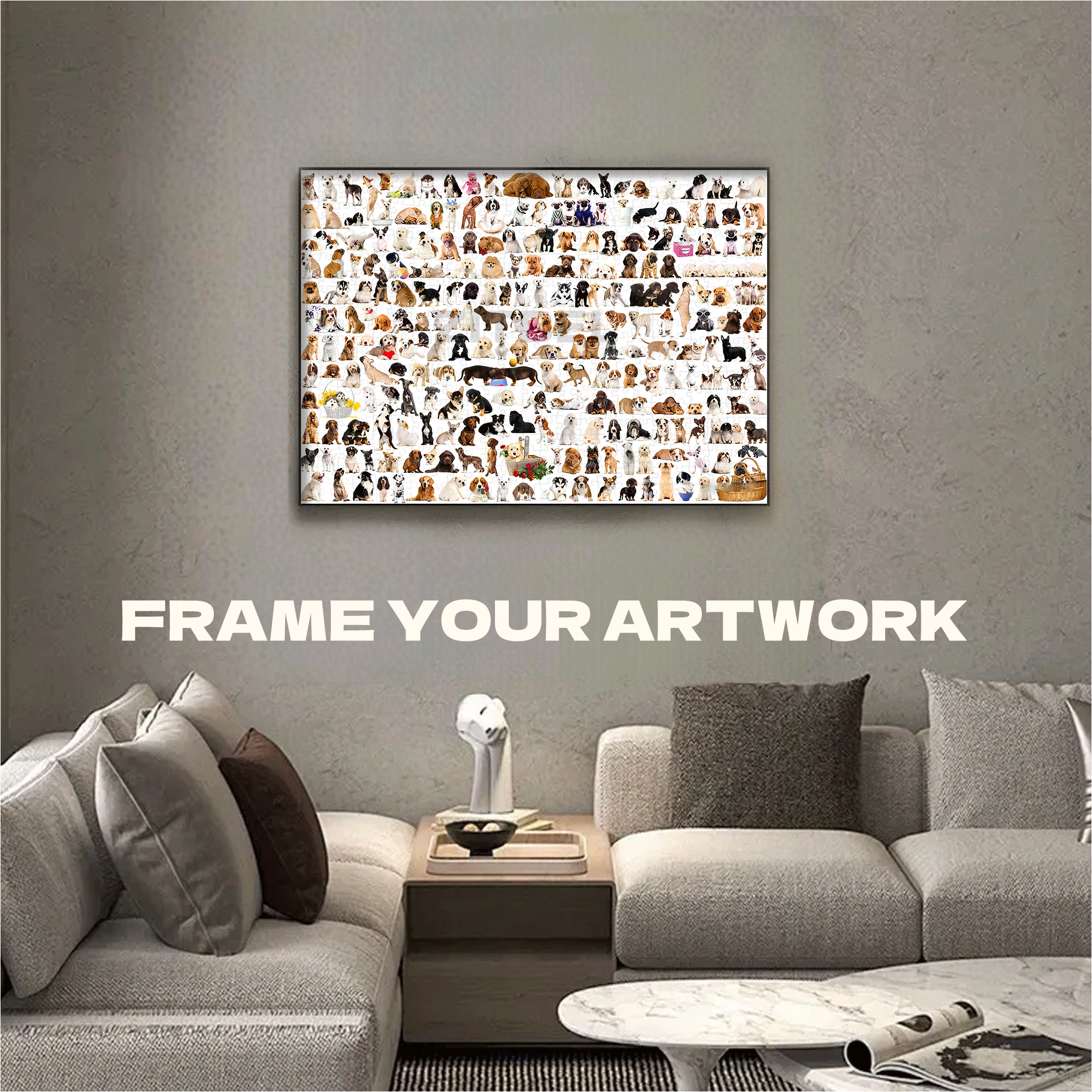 The World Of Dogs 500pcs/1000pcs Jigsaw Puzzle, Scratch-Resistant, Interactive Family Game & Brain-Boosting DIY Decor, Perfect for Halloween, Christmas & New Year Gifts, Family Puzzle Game