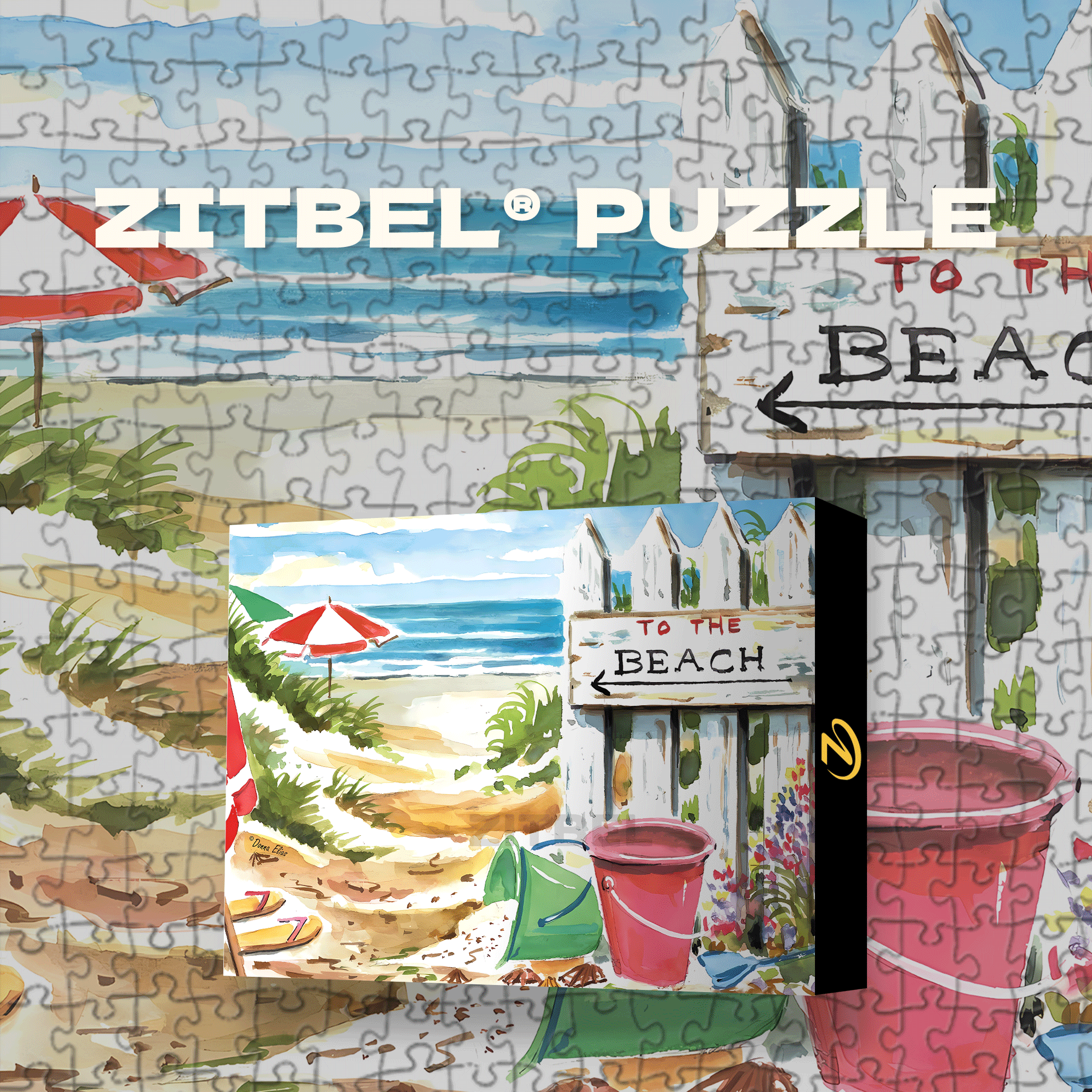 This Way To The Beach 500pcs/1000pcs Jigsaw Puzzle, Scratch-Resistant, Interactive Family Game & Brain-Boosting DIY Decor, Perfect for Halloween, Christmas & New Year Gifts, Family Puzzle Game