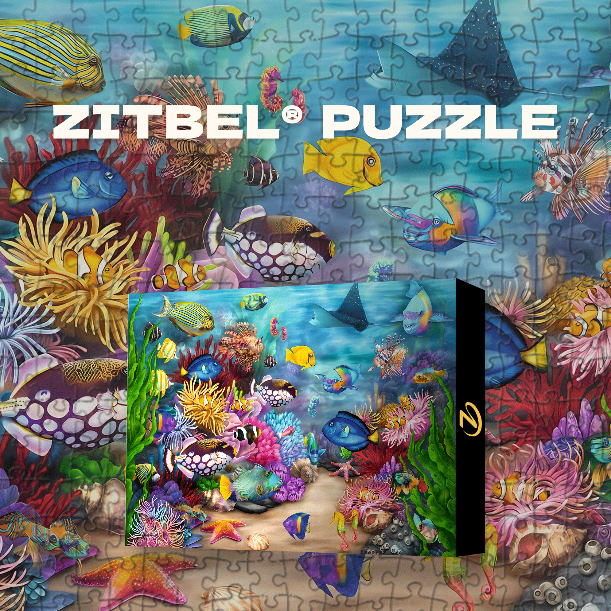 Tropical Reef Life 500pcs/1000pcs Jigsaw Puzzle, Scratch-Resistant, Interactive Family Game & Brain-Boosting DIY Decor, Perfect for Halloween, Christmas & New Year Gifts, Family Puzzle Game