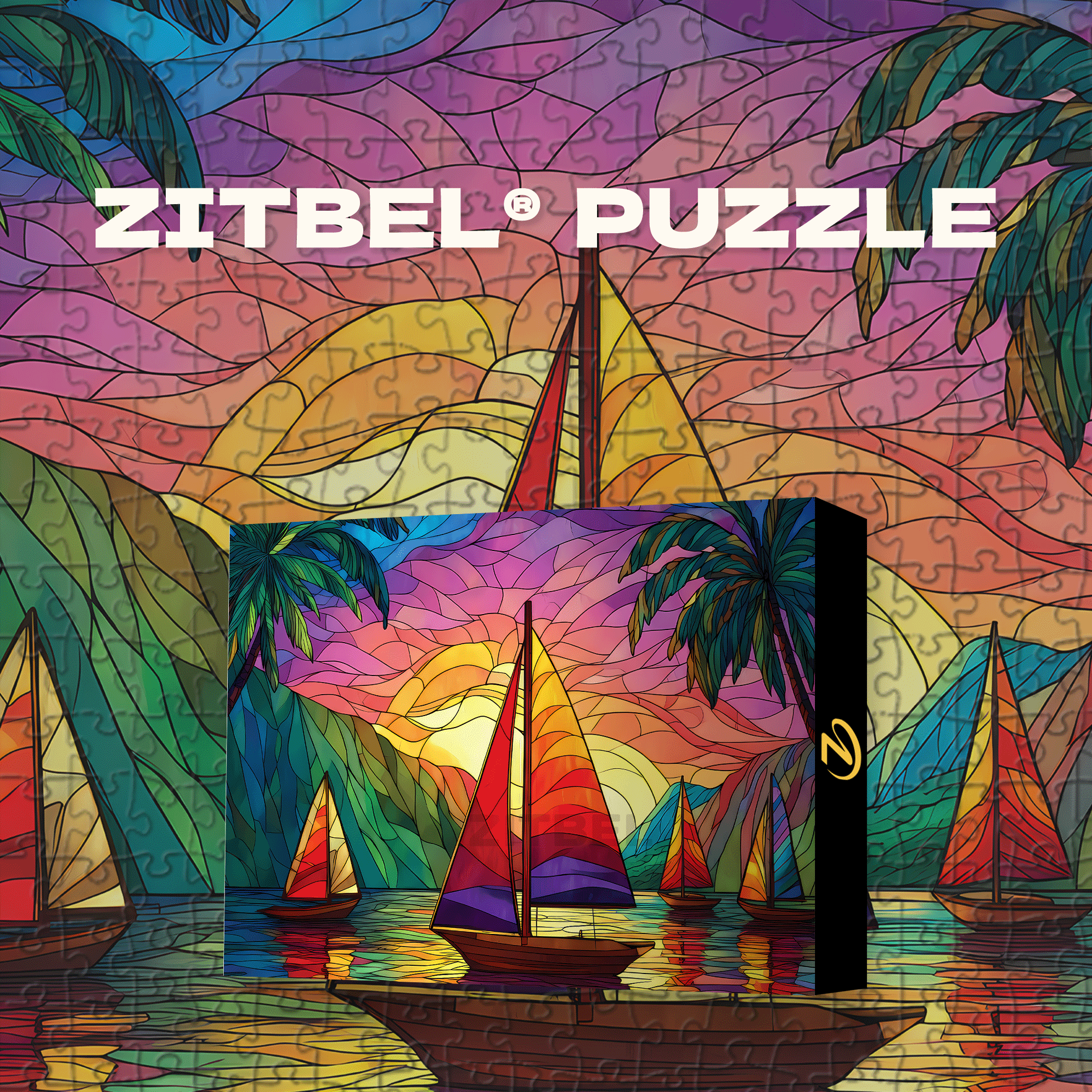 Tropical Sailing 500pcs/1000pcs Jigsaw Puzzle, Scratch-Resistant, Interactive Family Game & Brain-Boosting DIY Decor, Perfect for Halloween, Christmas & New Year Gifts, Family Puzzle Game
