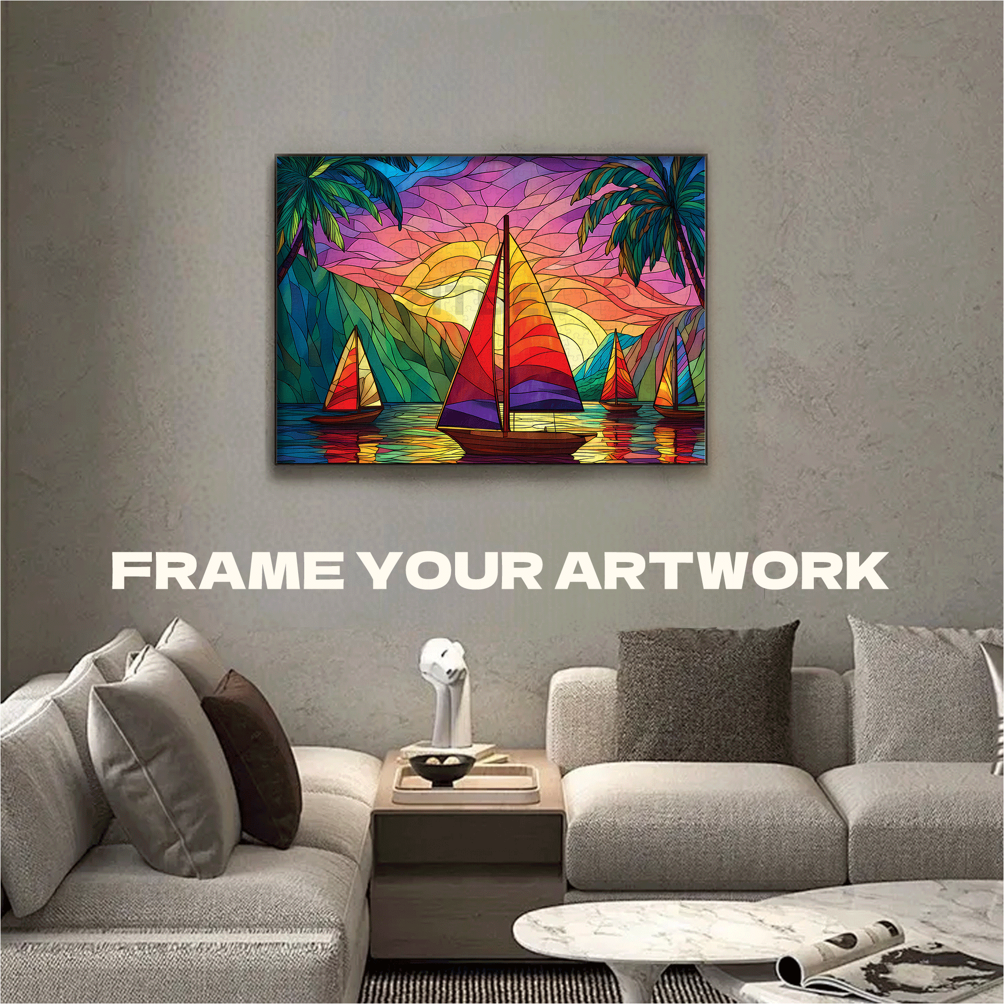 Tropical Sailing 500pcs/1000pcs Jigsaw Puzzle, Scratch-Resistant, Interactive Family Game & Brain-Boosting DIY Decor, Perfect for Halloween, Christmas & New Year Gifts, Family Puzzle Game