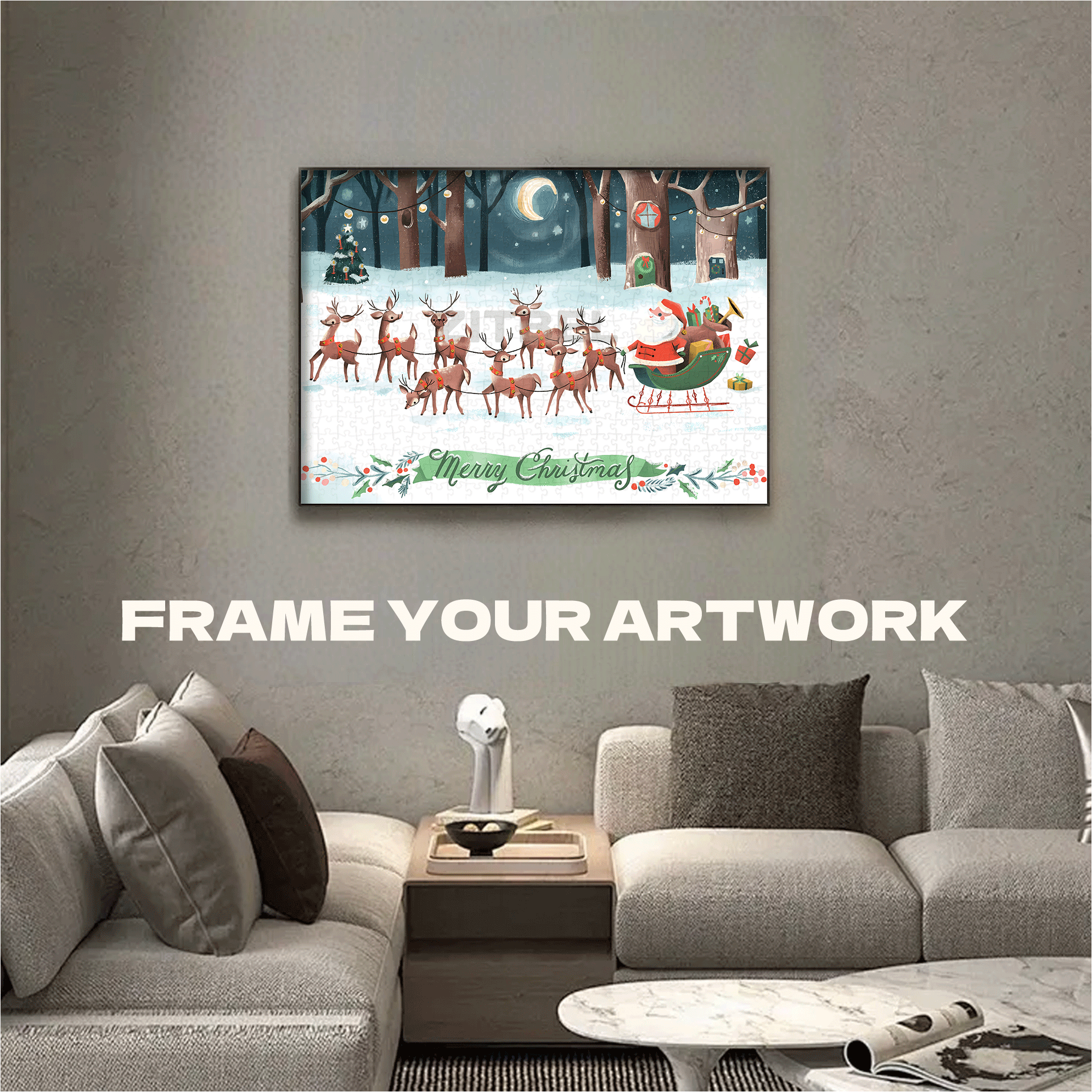 Twas The Night Before Christmas 500pcs/1000pcs Jigsaw Puzzle, Scratch-Resistant, Interactive Family Game & Brain-Boosting DIY Decor, Perfect for Halloween, Christmas & New Year Gifts, Family Puzzle Game