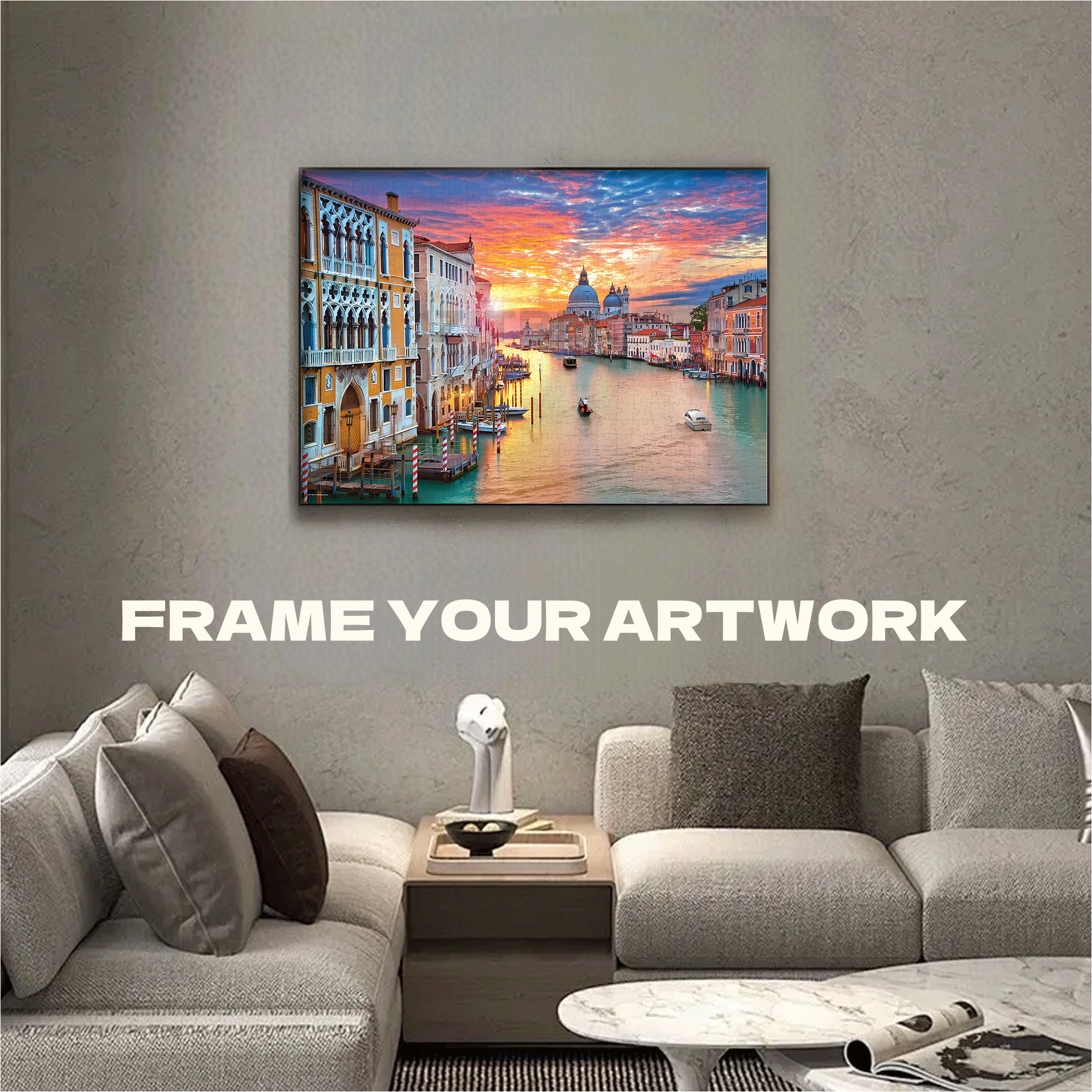 Venice Grand Canal 500pcs/1000pcs Jigsaw Puzzle, Scratch-Resistant, Interactive Family Game & Brain-Boosting DIY Decor, Perfect for Halloween, Christmas & New Year Gifts, Family Puzzle Game