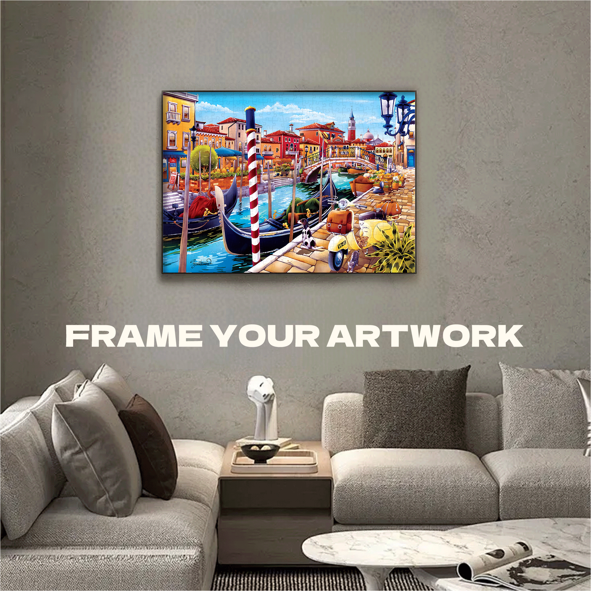 Romantic Venice 500pcs/1000pcs Jigsaw Puzzle, Scratch-Resistant, Interactive Family Game & Brain-Boosting DIY Decor, Perfect for Halloween, Christmas & New Year Gifts, Family Puzzle Game