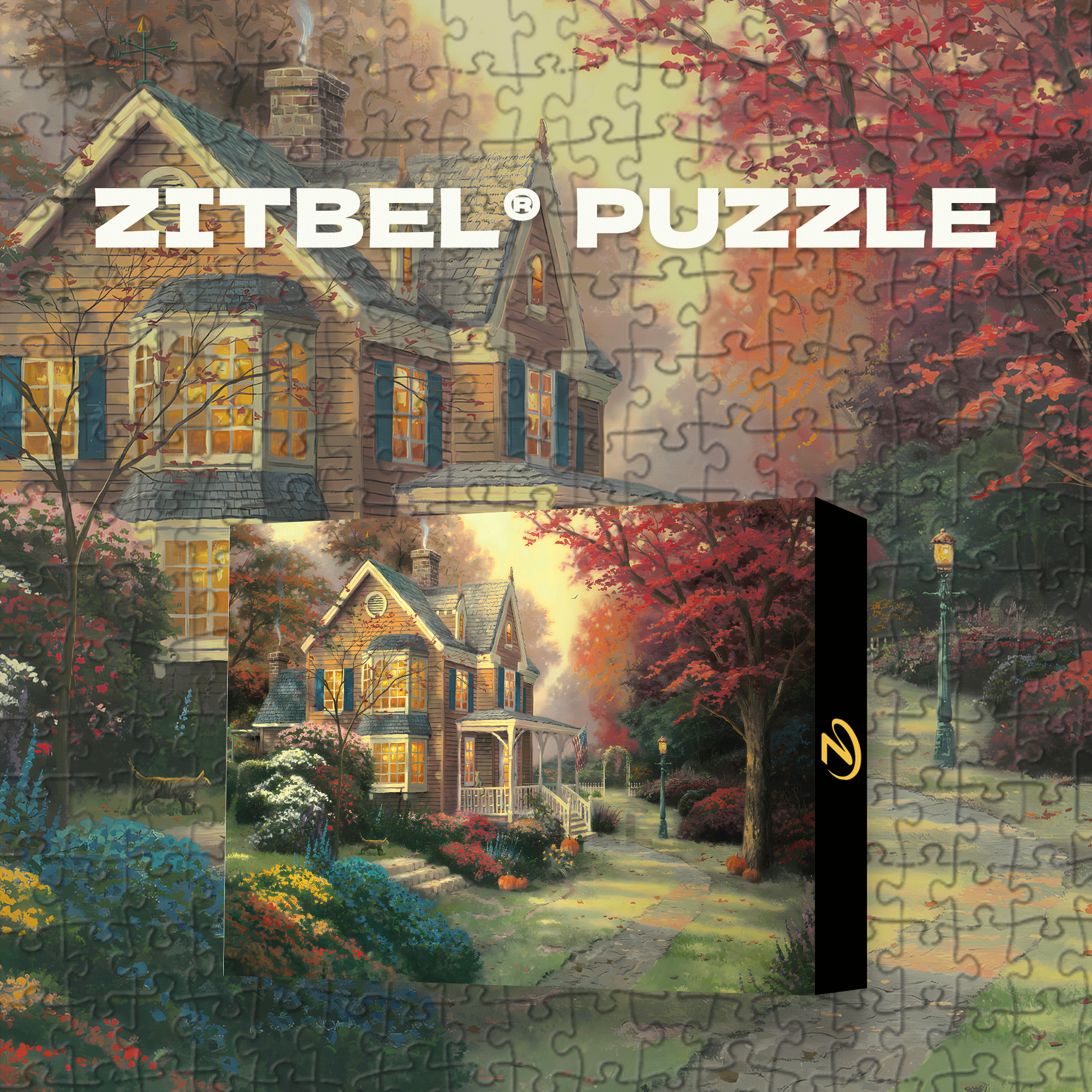 Victorian Autumn 500pcs/1000pcs Jigsaw Puzzle, Scratch-Resistant, Interactive Family Game & Brain-Boosting DIY Decor, Perfect for Halloween, Christmas & New Year Gifts, Family Puzzle Game