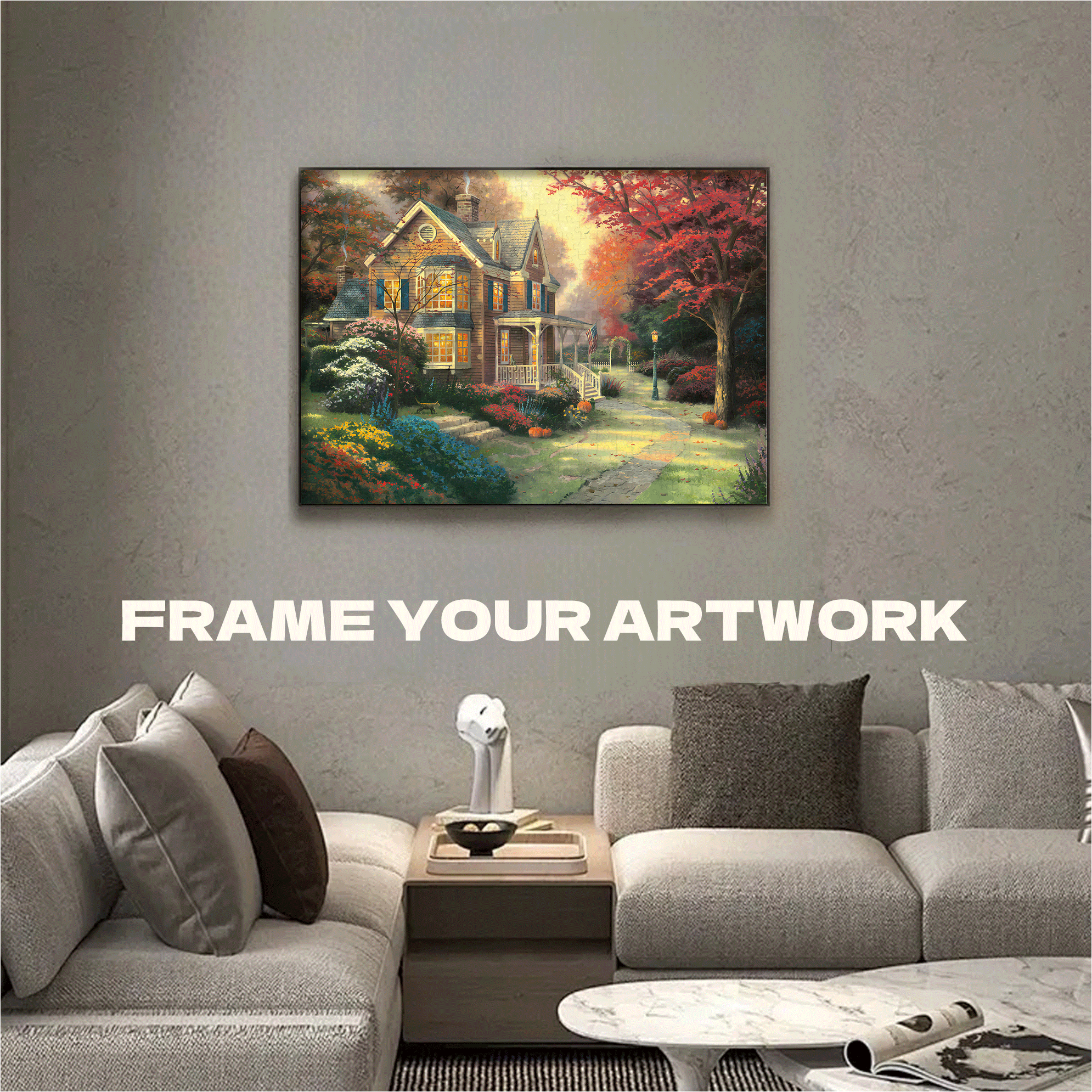 Victorian Autumn 500pcs/1000pcs Jigsaw Puzzle, Scratch-Resistant, Interactive Family Game & Brain-Boosting DIY Decor, Perfect for Halloween, Christmas & New Year Gifts, Family Puzzle Game