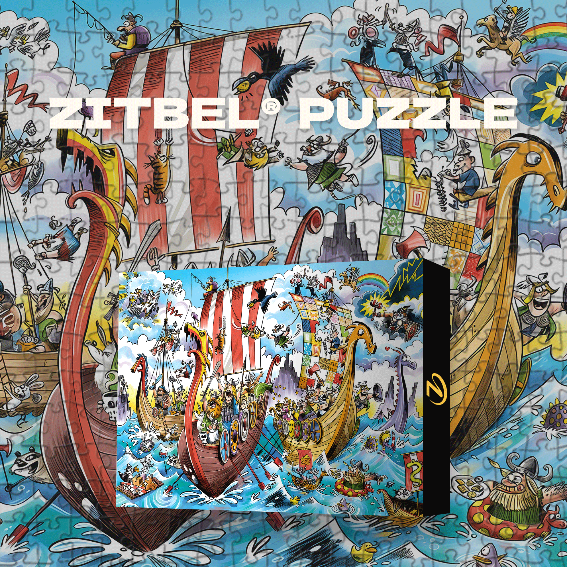 Viking Voyage 500pcs/1000pcs Jigsaw Puzzle, Scratch-Resistant, Interactive Family Game & Brain-Boosting DIY Decor, Perfect for Halloween, Christmas & New Year Gifts, Family Puzzle Game