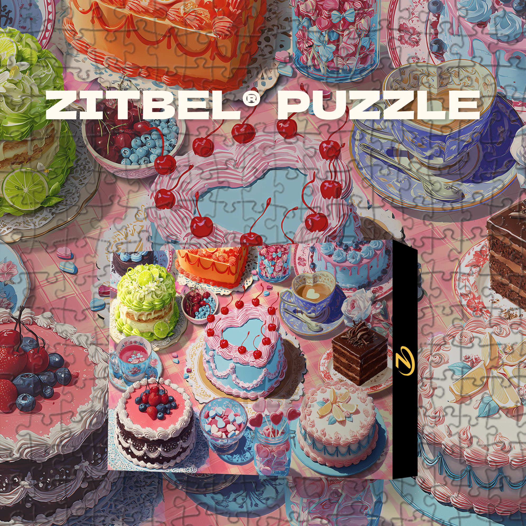 Vintage Cakes 500pcs/1000pcs Jigsaw Puzzle, Scratch-Resistant, Interactive Family Game & Brain-Boosting DIY Decor, Perfect for Halloween, Christmas & New Year Gifts, Family Puzzle Game