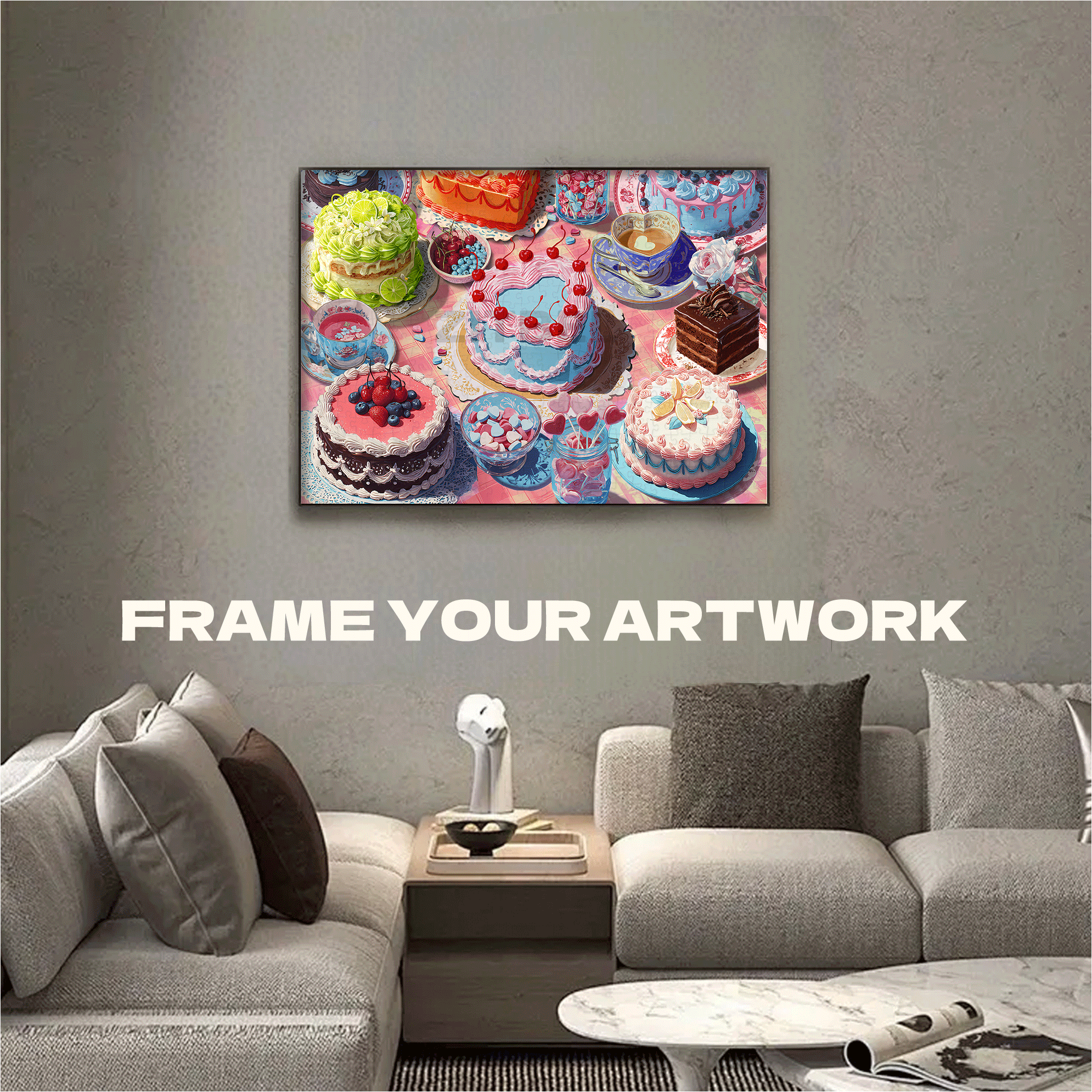Vintage Cakes 500pcs/1000pcs Jigsaw Puzzle, Scratch-Resistant, Interactive Family Game & Brain-Boosting DIY Decor, Perfect for Halloween, Christmas & New Year Gifts, Family Puzzle Game