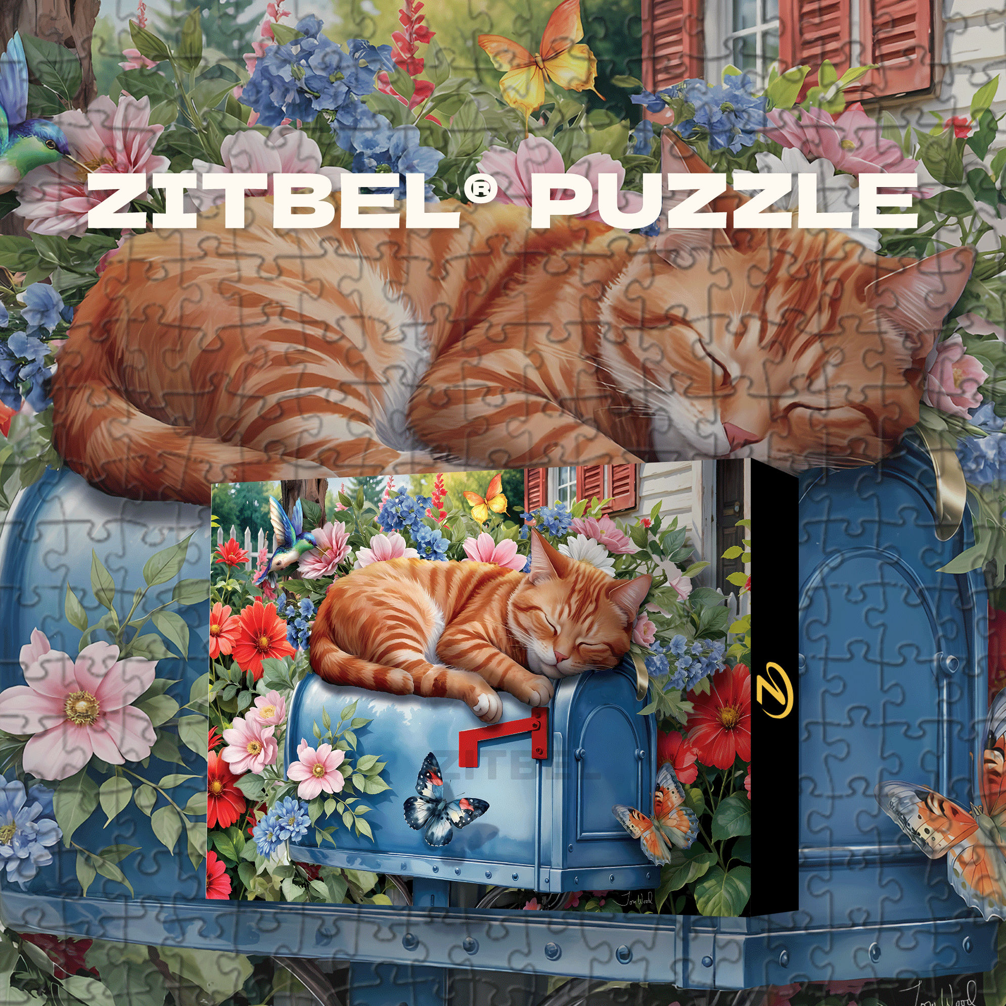 Ability To Cat Nap 500pcs/1000pcs Jigsaw Puzzle, Scratch-Resistant, Interactive Family Game & Brain-Boosting DIY Decor, Perfect for Halloween, Christmas & New Year Gifts, Family Puzzle Game