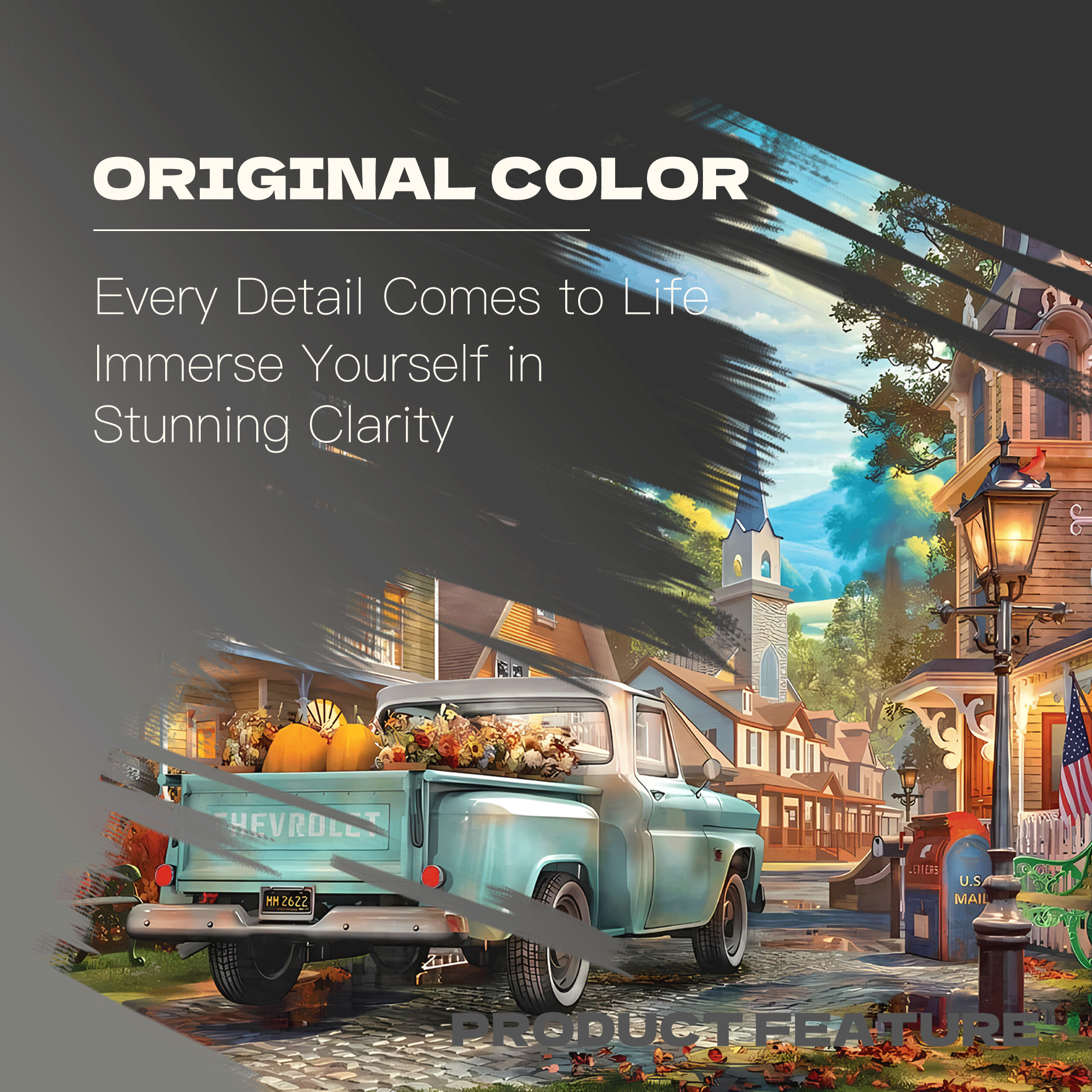 Chevrolet Autumn Afteroon 500pcs/1000pcs Jigsaw Puzzle, Scratch-Resistant, Interactive Family Game & Brain-Boosting DIY Decor, Perfect for Halloween, Christmas & New Year Gifts, Family Puzzle Game