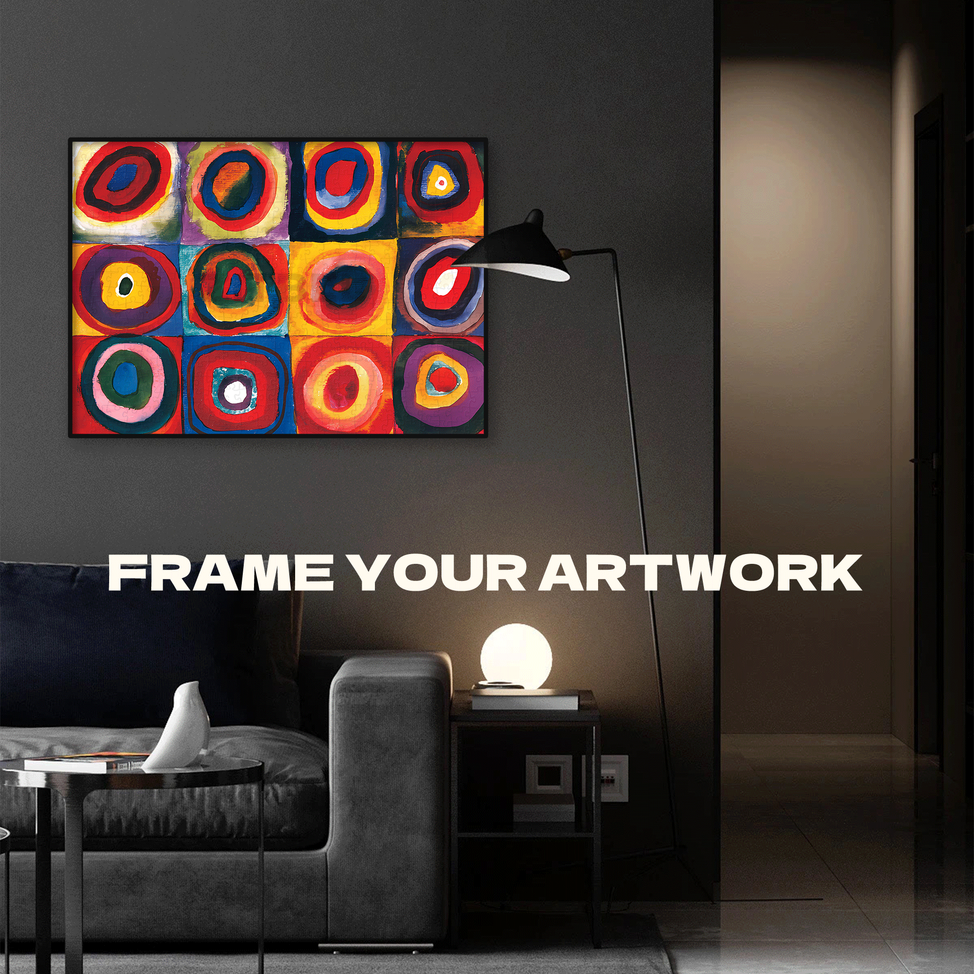 Colour Study of Squares 500pcs/1000pcs Jigsaw Puzzle, Scratch-Resistant, Interactive Family Game & Brain-Boosting DIY Decor, Perfect for Halloween, Christmas & New Year Gifts, Family Puzzle Game