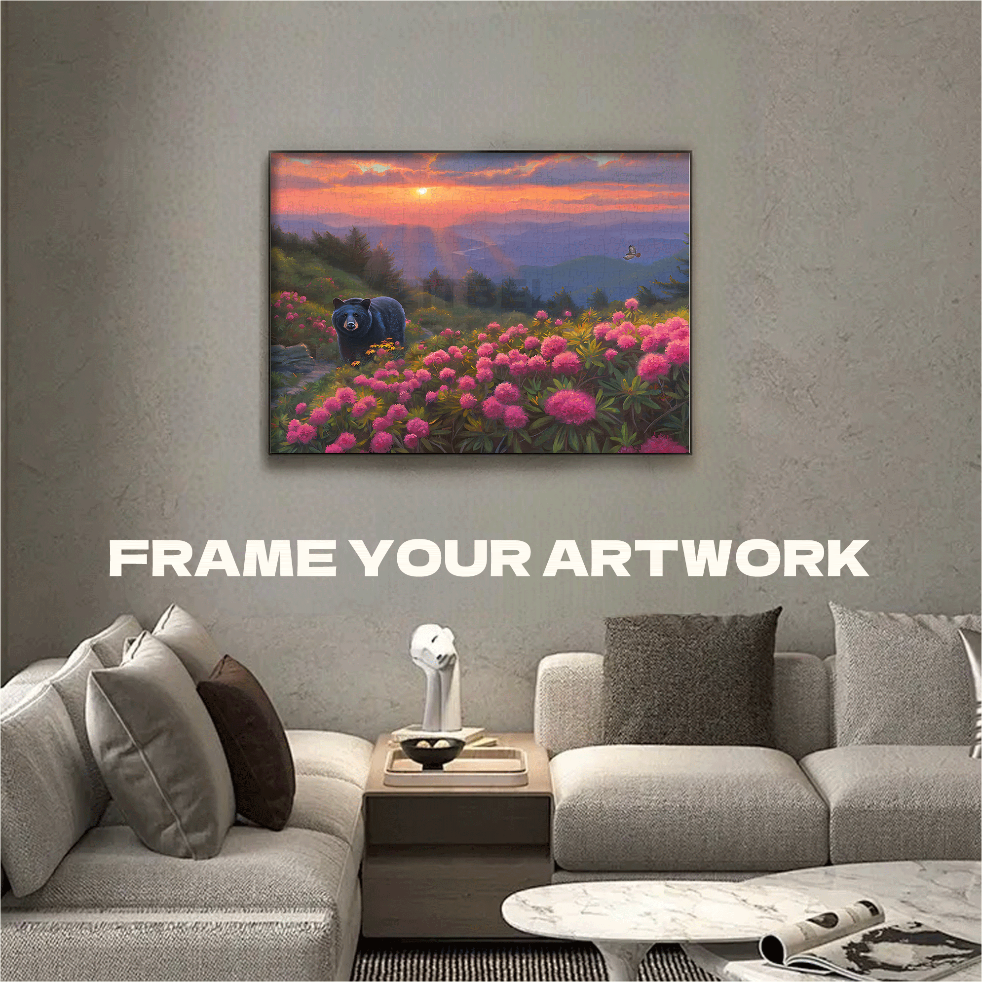 Craggy Mountain Sunset 500pcs/1000pcs Jigsaw Puzzle, Scratch-Resistant, Interactive Family Game & Brain-Boosting DIY Decor, Perfect for Halloween, Christmas & New Year Gifts, Family Puzzle Game