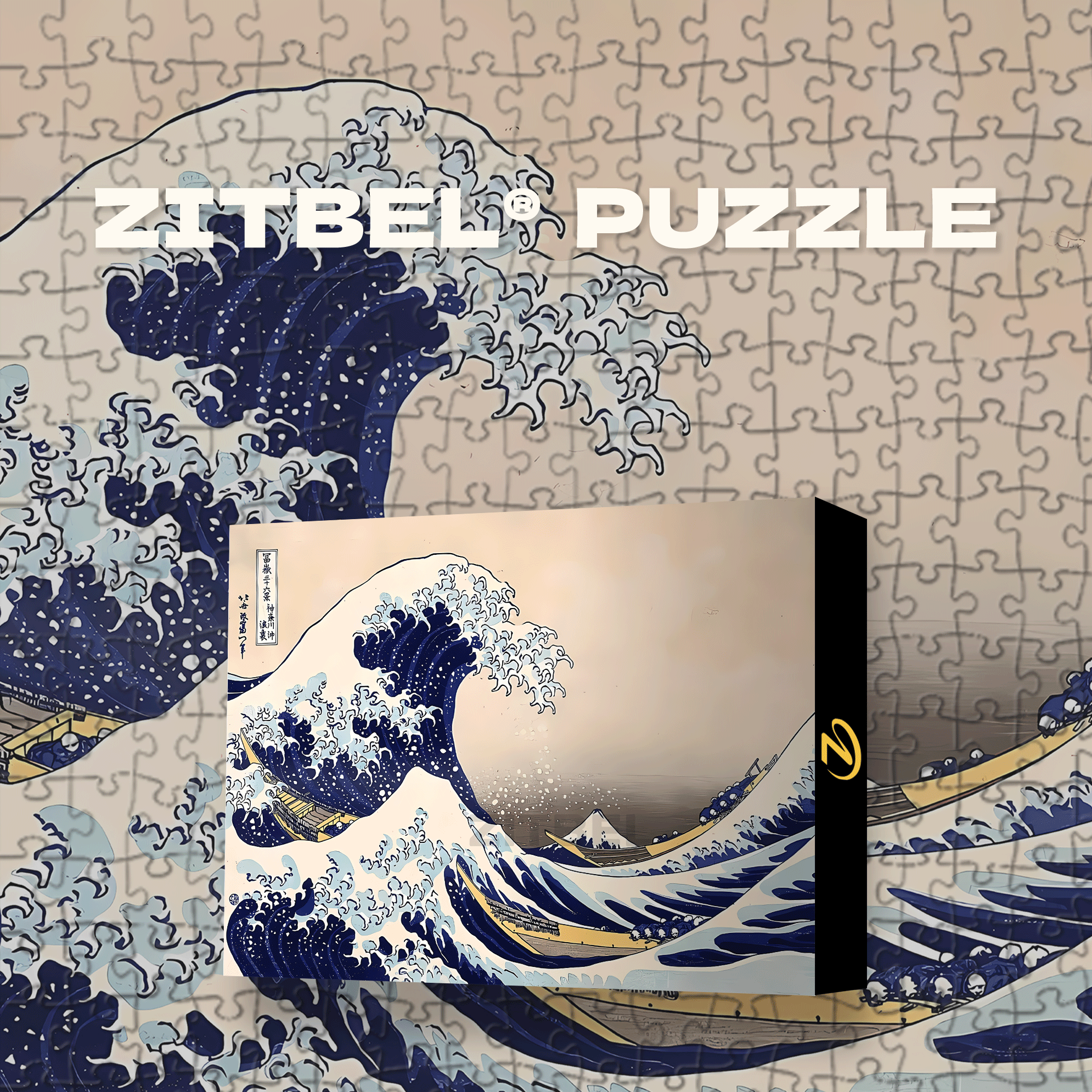 The Great Wave off Kanagawa 500pcs/1000pcs Jigsaw Puzzle, Scratch-Resistant, Interactive Family Game & Brain-Boosting DIY Decor, Perfect for Halloween, Christmas & New Year Gifts, Family Puzzle Game