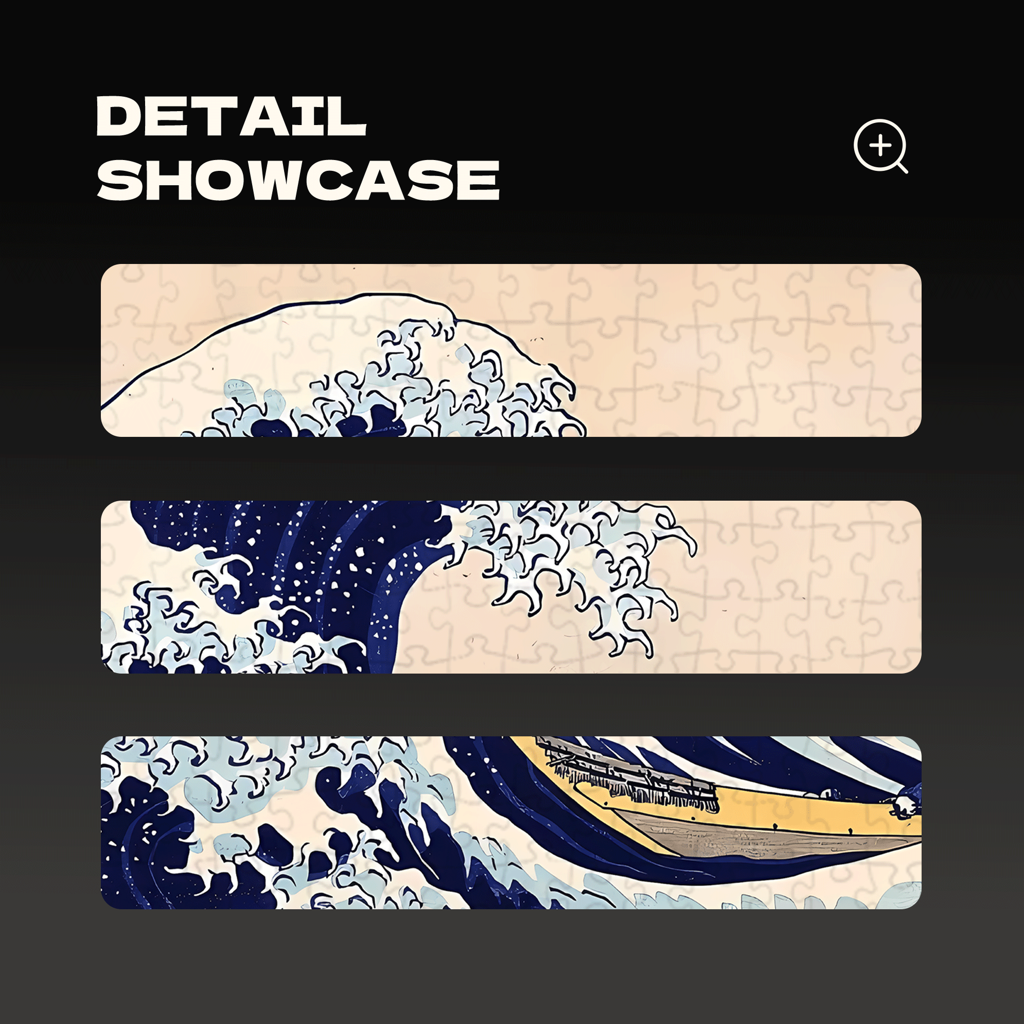 The Great Wave off Kanagawa 500pcs/1000pcs Jigsaw Puzzle, Scratch-Resistant, Interactive Family Game & Brain-Boosting DIY Decor, Perfect for Halloween, Christmas & New Year Gifts, Family Puzzle Game