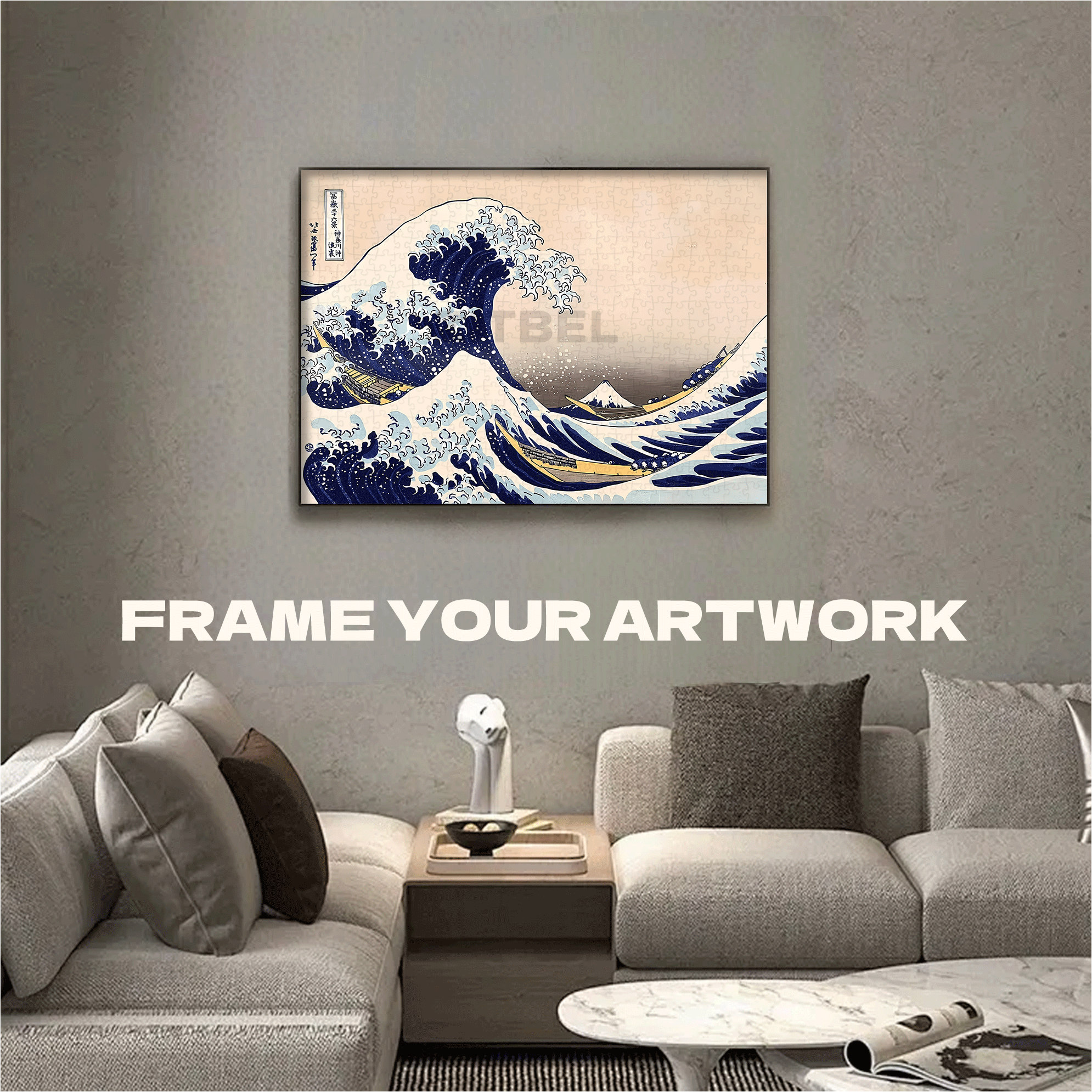 The Great Wave off Kanagawa 500pcs/1000pcs Jigsaw Puzzle, Scratch-Resistant, Interactive Family Game & Brain-Boosting DIY Decor, Perfect for Halloween, Christmas & New Year Gifts, Family Puzzle Game