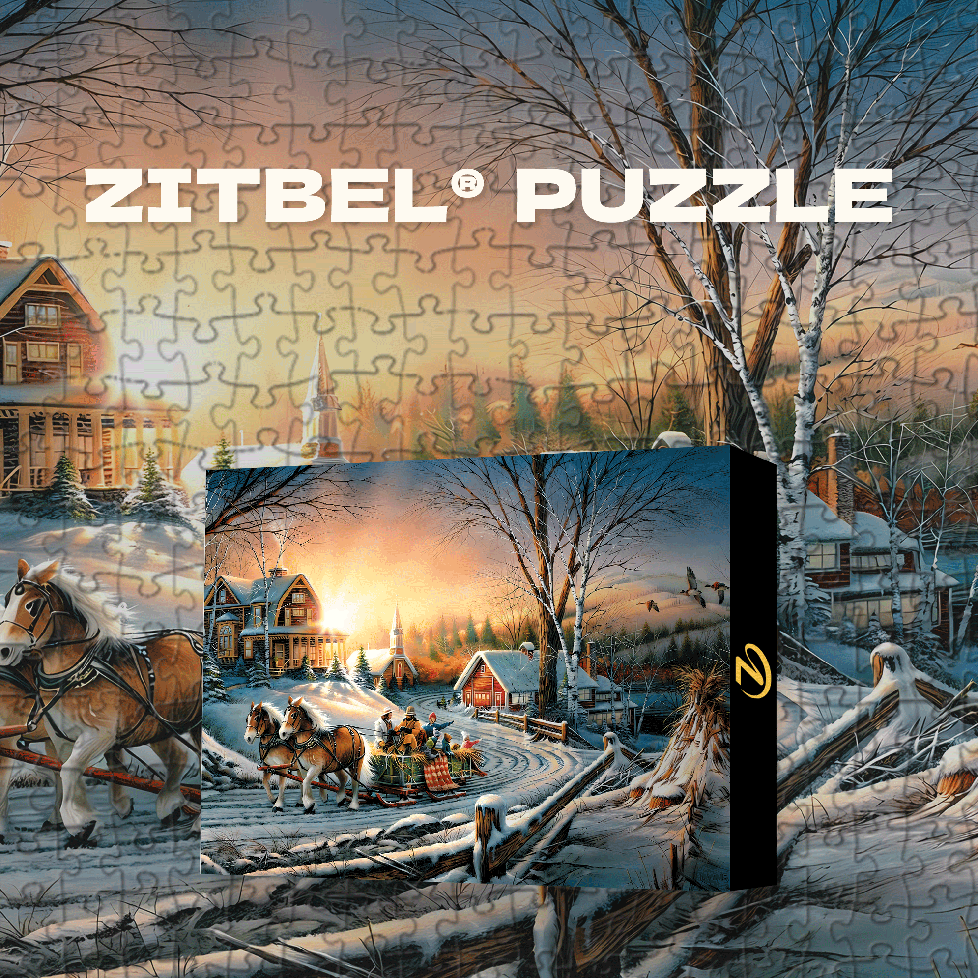 The Pleasures Of Winter 500pcs/1000pcs Jigsaw Puzzle, Scratch-Resistant, Interactive Family Game & Brain-Boosting DIY Decor, Perfect for Halloween, Christmas & New Year Gifts, Family Puzzle Game
