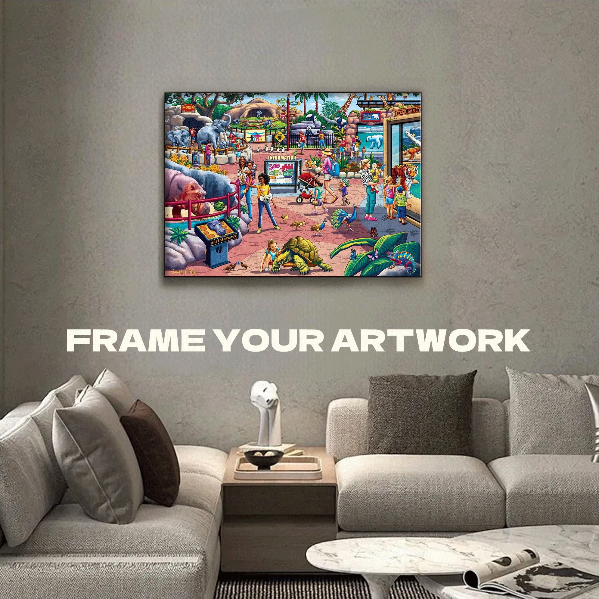 The Zoo 500pcs/1000pcs Jigsaw Puzzle, Scratch-Resistant, Interactive Family Game & Brain-Boosting DIY Decor, Perfect for Halloween, Christmas & New Year Gifts, Family Puzzle Game