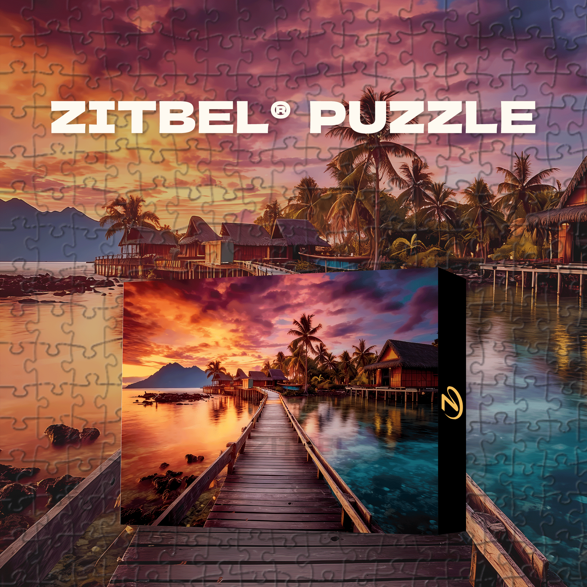 Trefl Red Sunset In The Maldives 500pcs/1000pcs Jigsaw Puzzle, Scratch-Resistant, Interactive Family Game & Brain-Boosting DIY Decor, Perfect for Halloween, Christmas & New Year Gifts, Family Puzzle Game