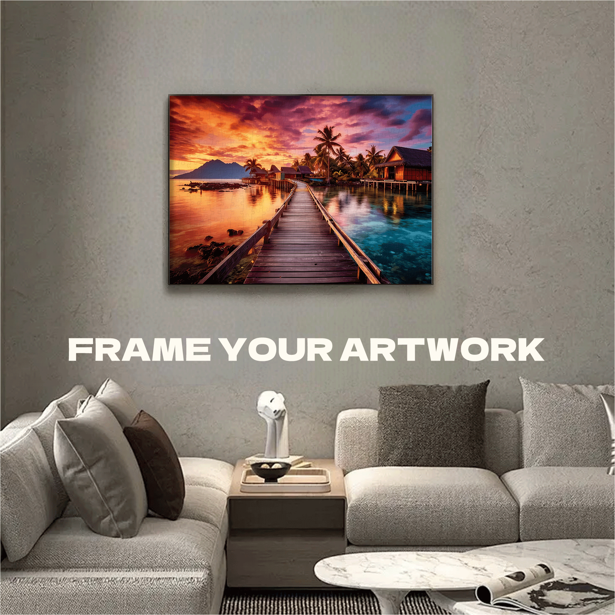 Trefl Red Sunset In The Maldives 500pcs/1000pcs Jigsaw Puzzle, Scratch-Resistant, Interactive Family Game & Brain-Boosting DIY Decor, Perfect for Halloween, Christmas & New Year Gifts, Family Puzzle Game