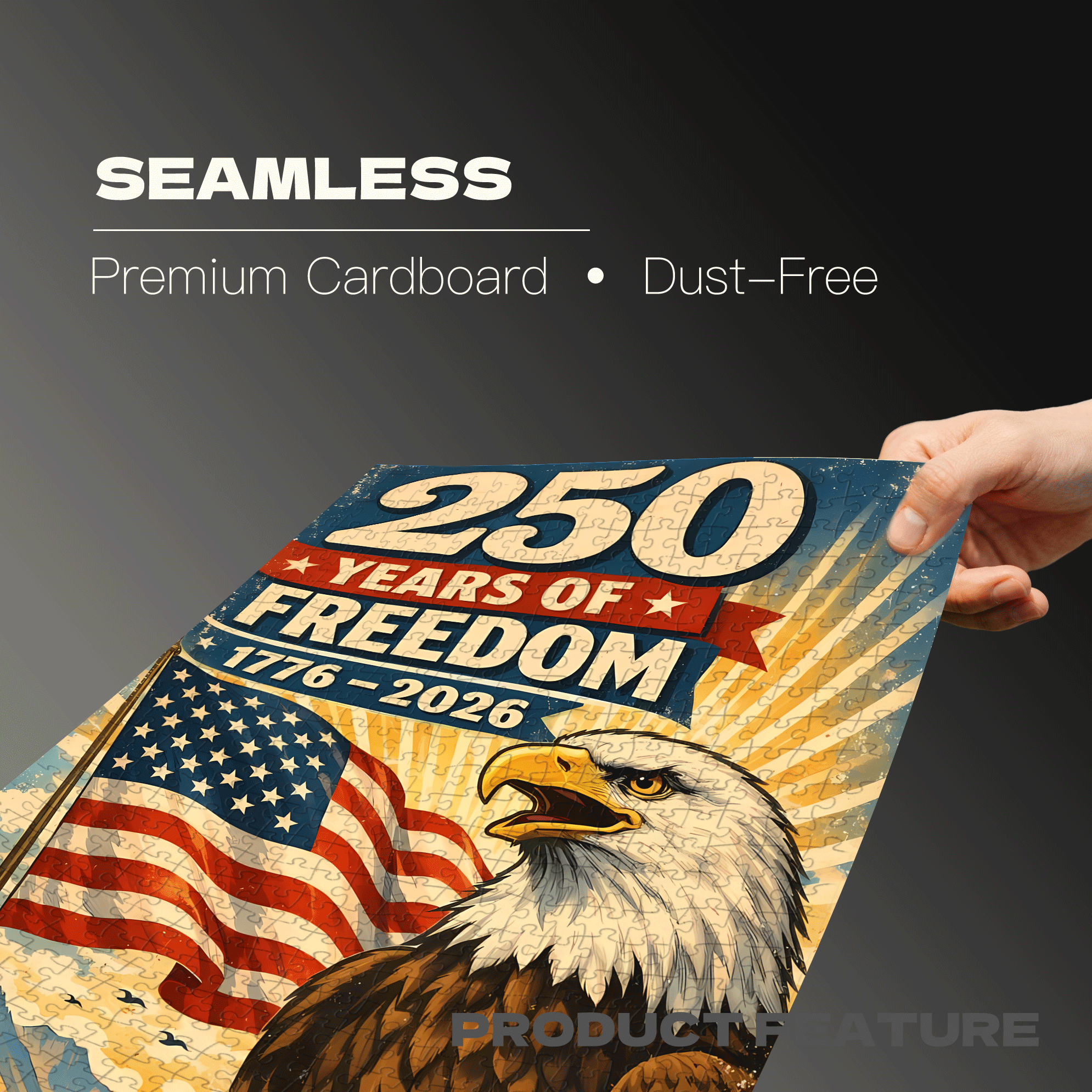 250 Years of Freedom Poster by Carlos V 500pcs/1000pcs Jigsaw Puzzle, Scratch-Resistant, Interactive Family Game & Brain-Boosting DIY Decor, Perfect for Halloween, Christmas & New Year Gifts, Family Puzzle Game