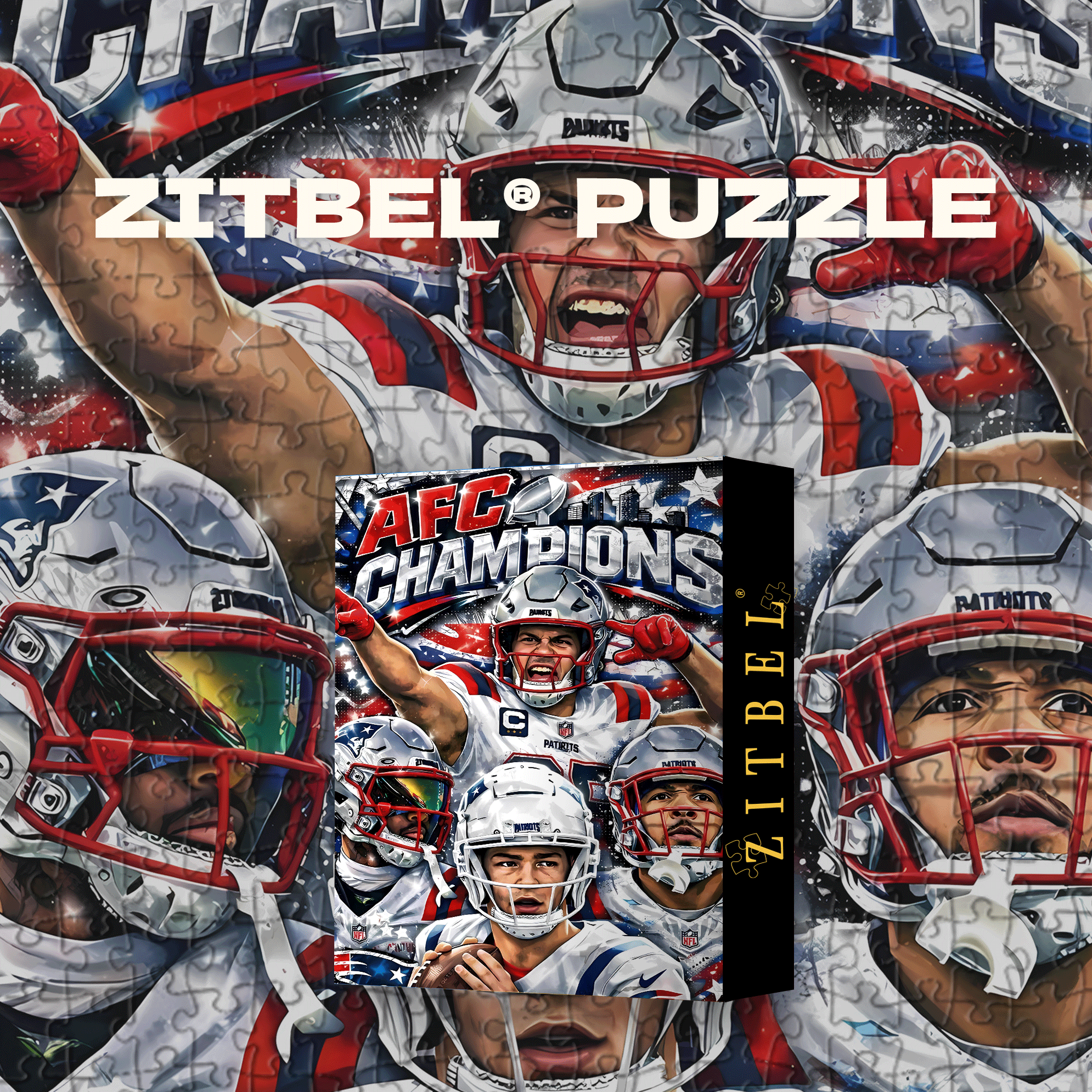 AFC Champions 500pcs/1000pcs Jigsaw Puzzle, Scratch-Resistant, Interactive Family Game & Brain-Boosting DIY Decor, Perfect for Halloween, Christmas & New Year Gifts, Family Puzzle Game
