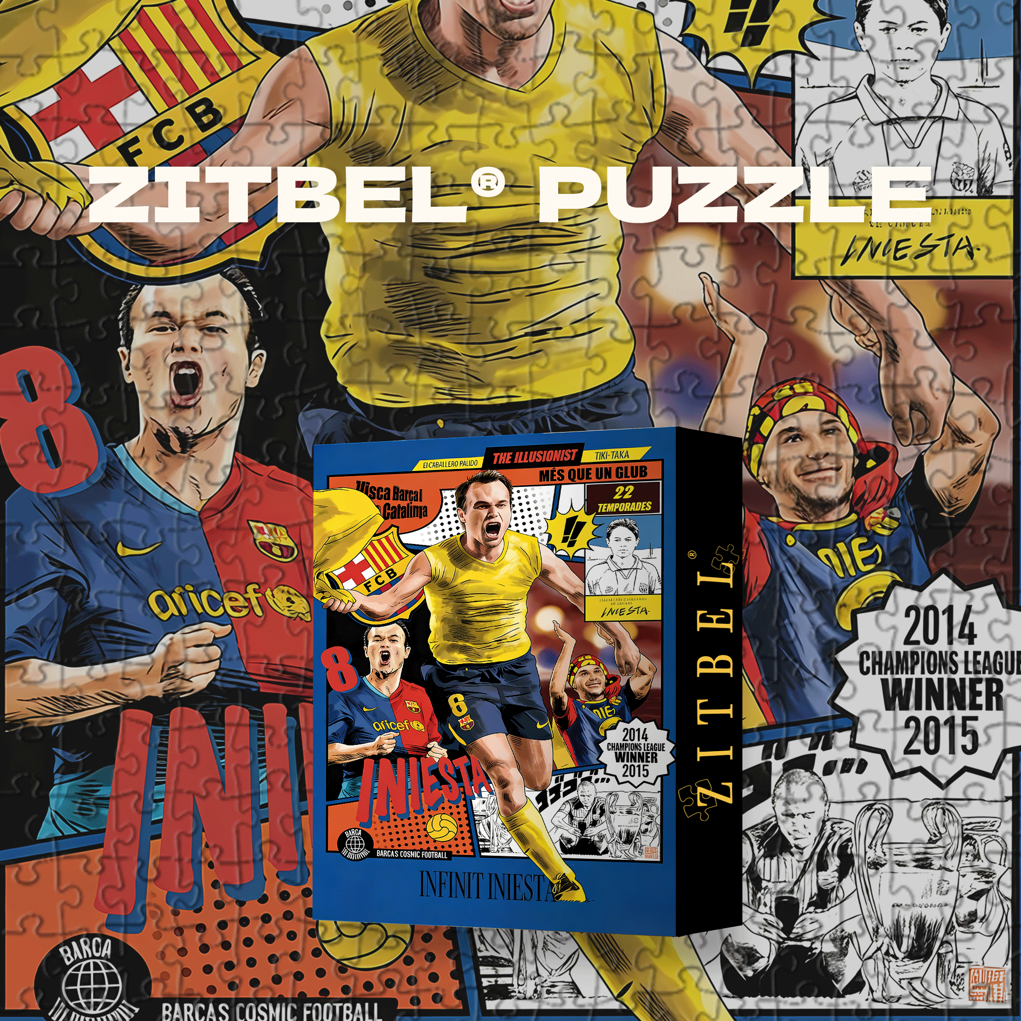 Andr¨¦s Iniesta 500pcs/1000pcs Jigsaw Puzzle, Scratch-Resistant, Interactive Family Game & Brain-Boosting DIY Decor, Perfect for Halloween, Christmas & New Year Gifts, Family Puzzle Game