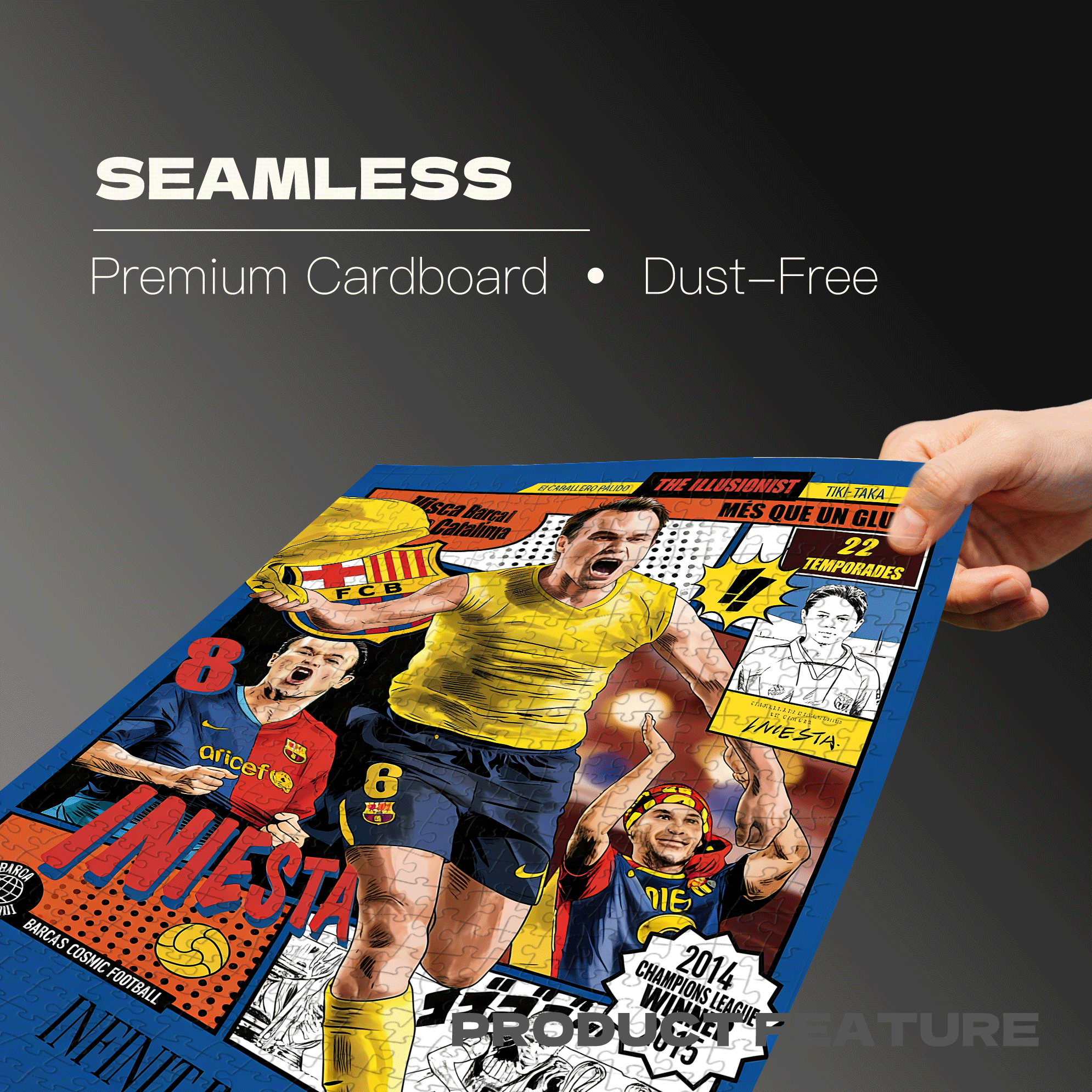 Andr¨¦s Iniesta 500pcs/1000pcs Jigsaw Puzzle, Scratch-Resistant, Interactive Family Game & Brain-Boosting DIY Decor, Perfect for Halloween, Christmas & New Year Gifts, Family Puzzle Game