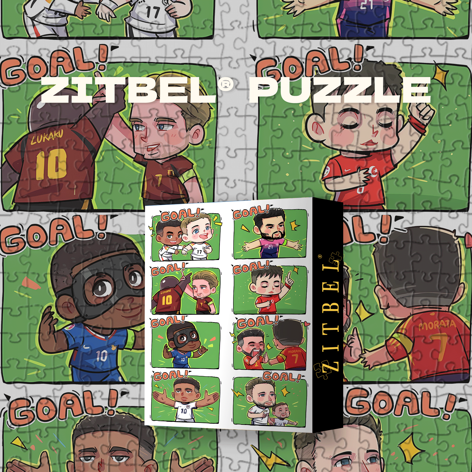 Chibi-style The Moment of the Goal 500pcs/1000pcs Jigsaw Puzzle, Scratch-Resistant, Interactive Family Game & Brain-Boosting DIY Decor, Perfect for Halloween, Christmas & New Year Gifts, Family Puzzle Game