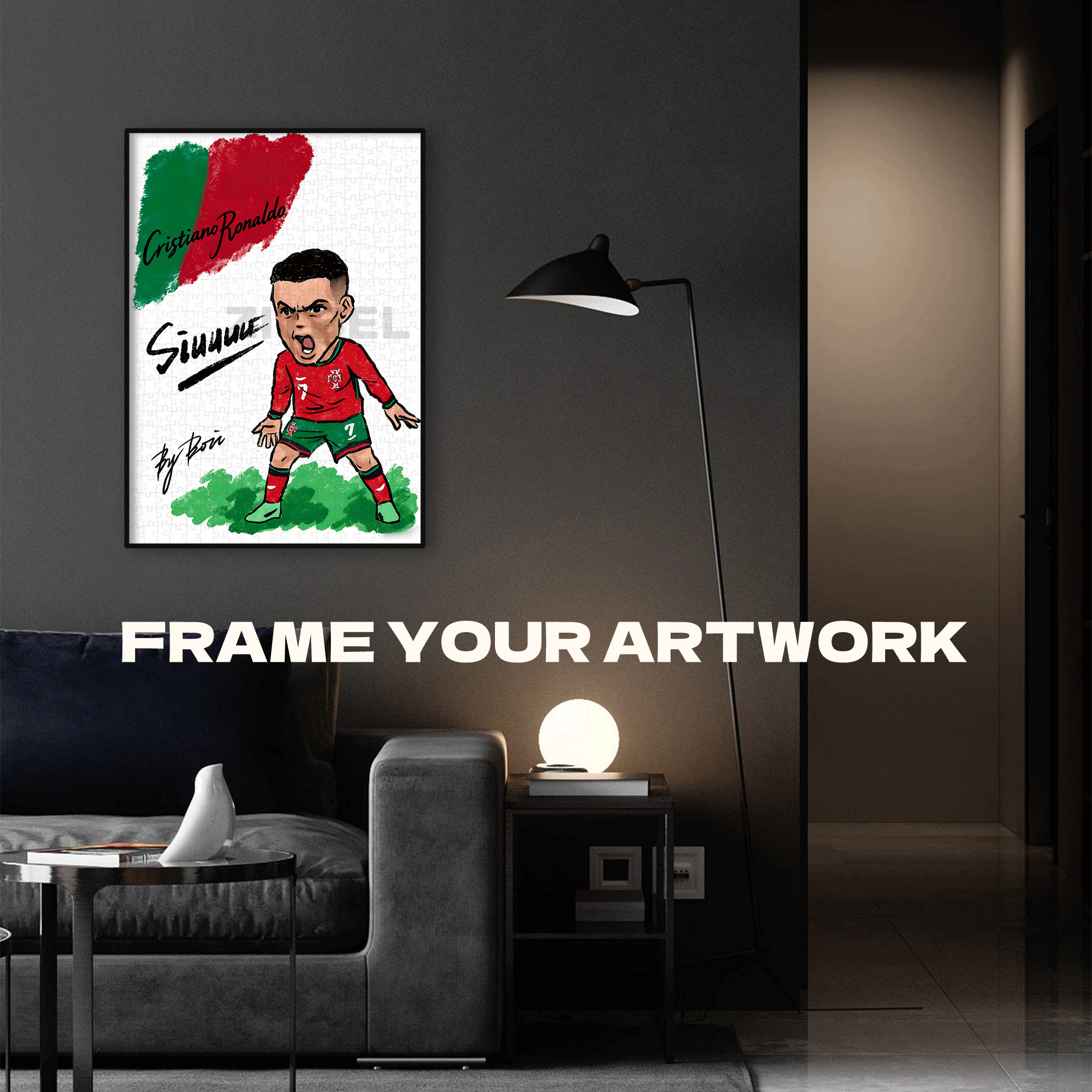 Cristiano Ronaldo 500pcs/1000pcs Jigsaw Puzzle, Scratch-Resistant, Interactive Family Game & Brain-Boosting DIY Decor, Perfect for Halloween, Christmas & New Year Gifts, Family Puzzle Game