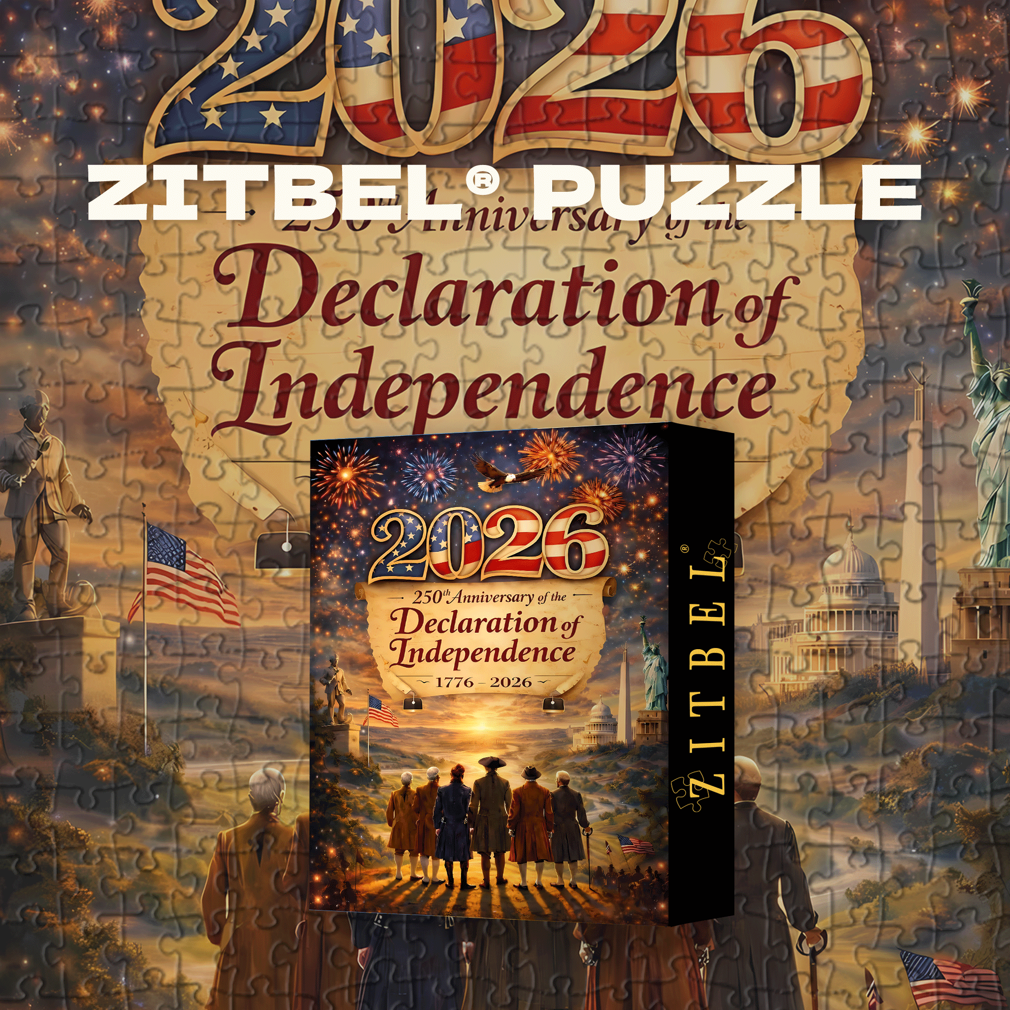 Declaration of Independence 500pcs/1000pcs Jigsaw Puzzle, Scratch-Resistant, Interactive Family Game & Brain-Boosting DIY Decor, Perfect for Halloween, Christmas & New Year Gifts, Family Puzzle Game