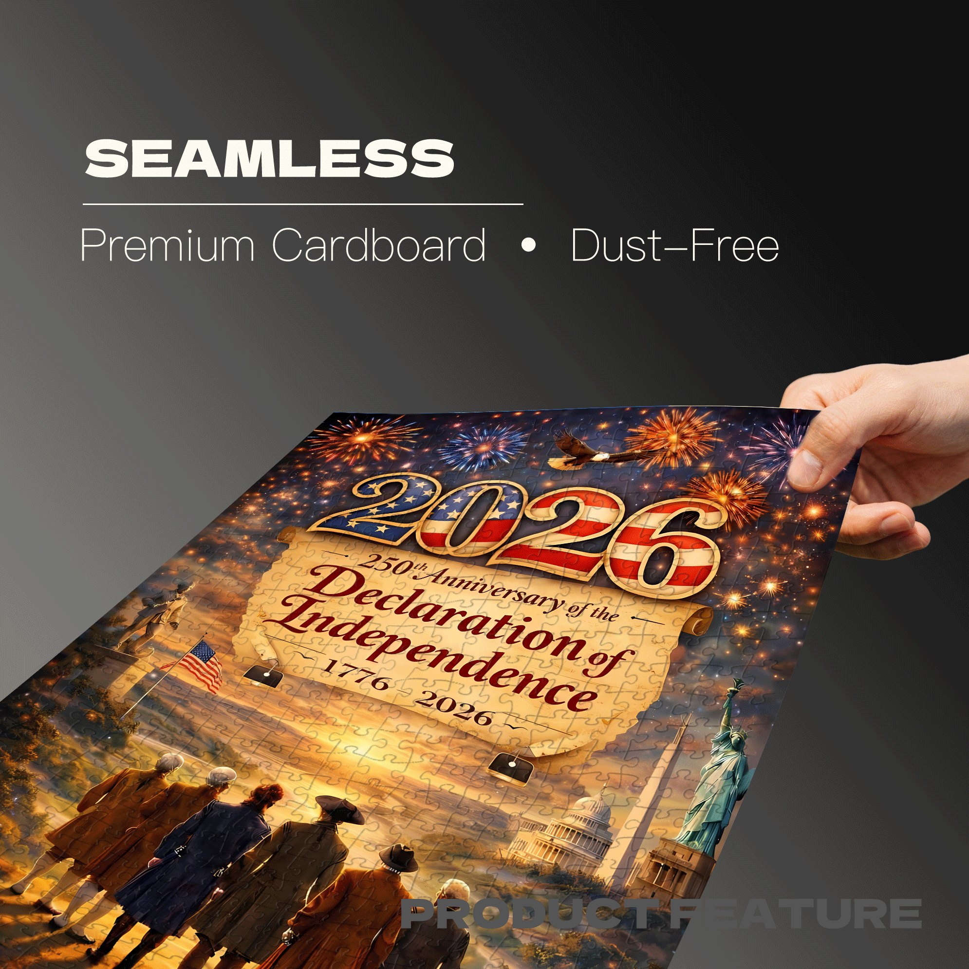 Declaration of Independence 500pcs/1000pcs Jigsaw Puzzle, Scratch-Resistant, Interactive Family Game & Brain-Boosting DIY Decor, Perfect for Halloween, Christmas & New Year Gifts, Family Puzzle Game