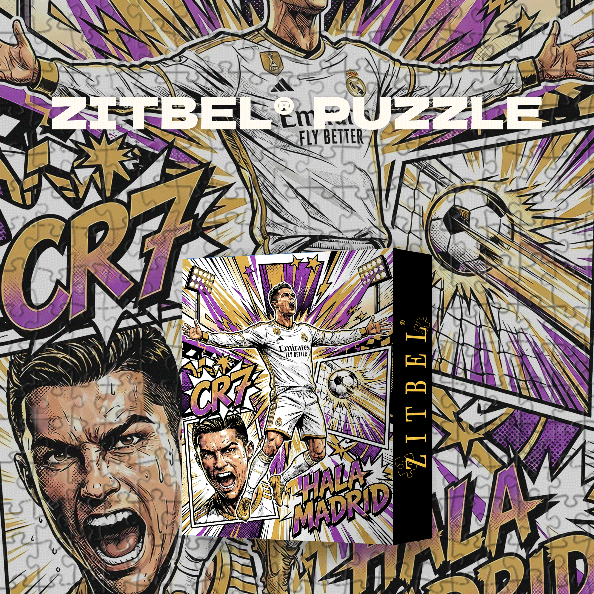 Hala Madrid 500pcs/1000pcs Jigsaw Puzzle, Scratch-Resistant, Interactive Family Game & Brain-Boosting DIY Decor, Perfect for Halloween, Christmas & New Year Gifts, Family Puzzle Game