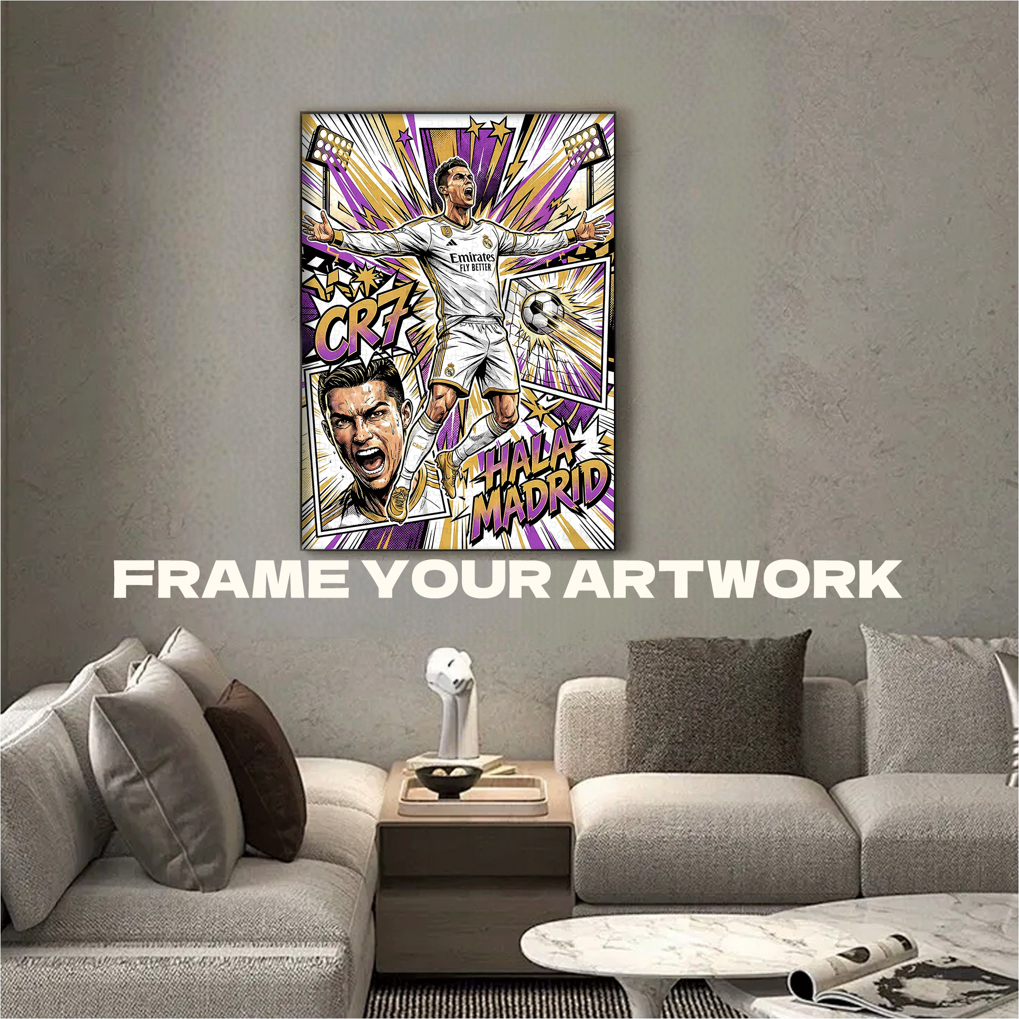 Hala Madrid 500pcs/1000pcs Jigsaw Puzzle, Scratch-Resistant, Interactive Family Game & Brain-Boosting DIY Decor, Perfect for Halloween, Christmas & New Year Gifts, Family Puzzle Game