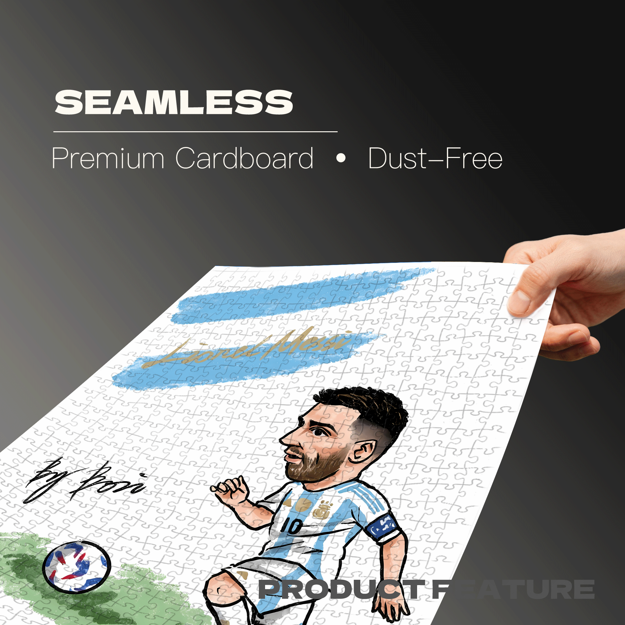 Messi 500pcs/1000pcs Jigsaw Puzzle, Scratch-Resistant, Interactive Family Game & Brain-Boosting DIY Decor, Perfect for Halloween, Christmas & New Year Gifts, Family Puzzle Game