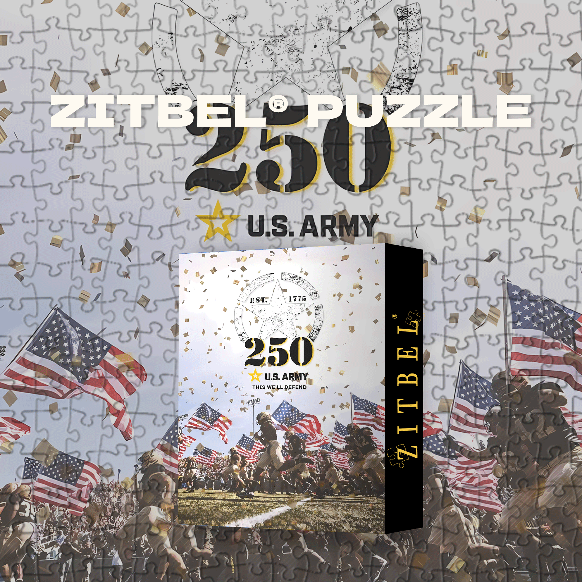The 250th Anniversary of The US Military 500pcs/1000pcs Jigsaw Puzzle, Scratch-Resistant, Interactive Family Game & Brain-Boosting DIY Decor, Perfect for Halloween, Christmas & New Year Gifts, Family Puzzle Game