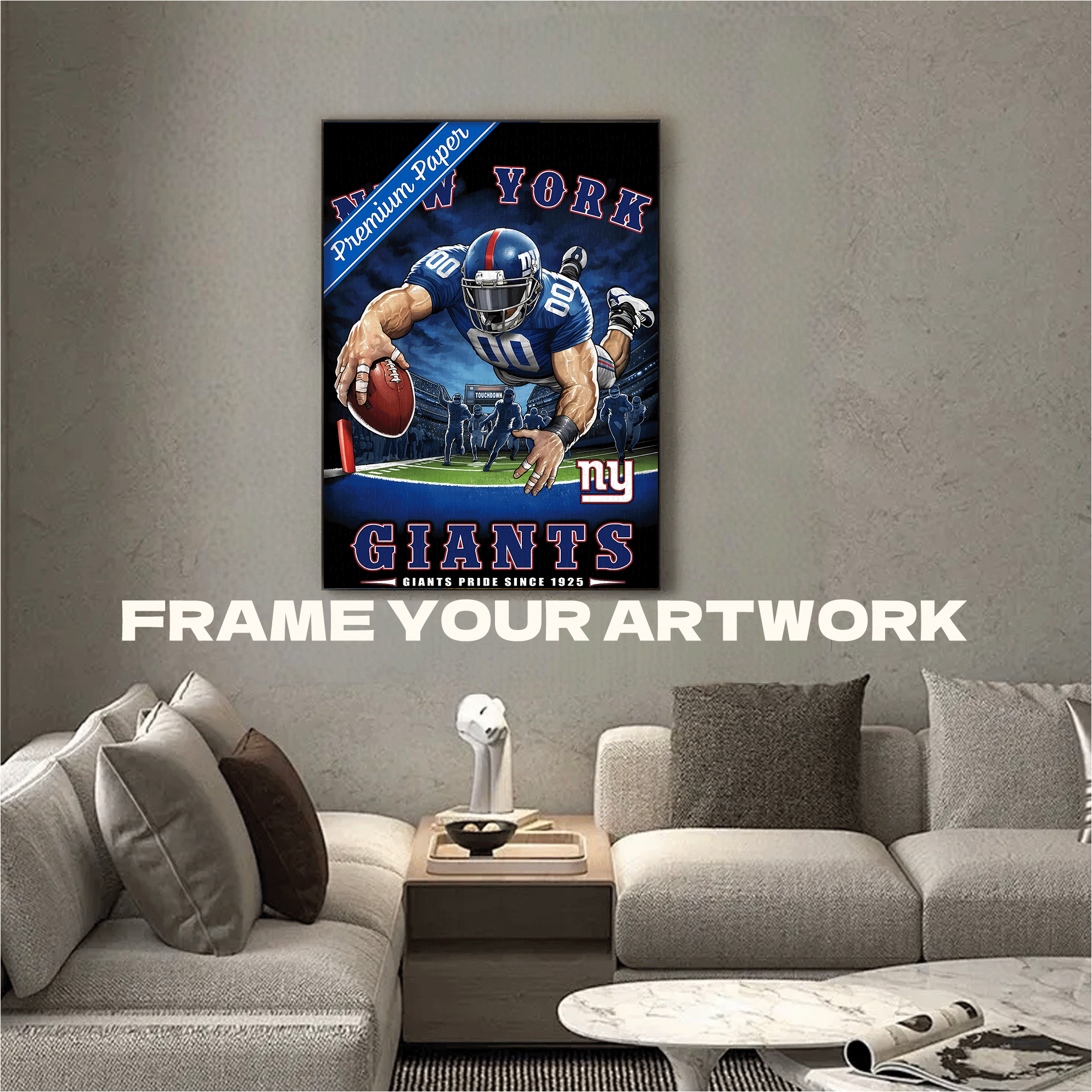 Trends International NFL New York Giants 500pcs/1000pcs Jigsaw Puzzle, Scratch-Resistant, Interactive Family Game & Brain-Boosting DIY Decor, Perfect for Halloween, Christmas & New Year Gifts, Family Puzzle Game