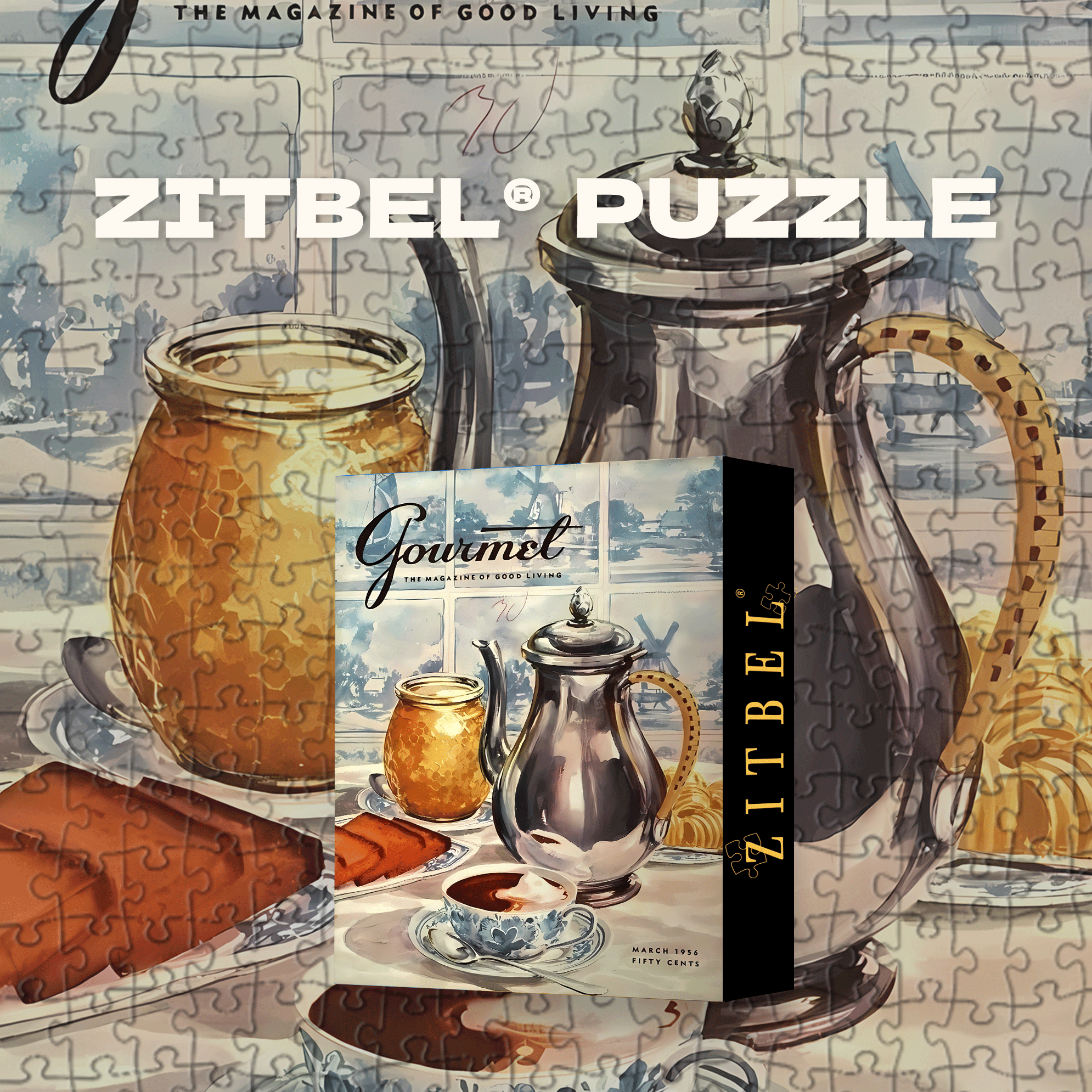 Vintage English Afternoon Tea Collection 500pcs/1000pcs Jigsaw Puzzle, Scratch-Resistant, Interactive Family Game & Brain-Boosting DIY Decor, Perfect for Halloween, Christmas & New Year Gifts, Family Puzzle Game