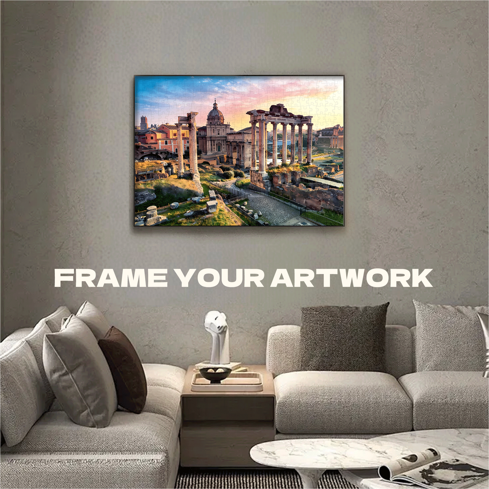 Roman Forum 500pcs/1000pcs Jigsaw Puzzle, Scratch-Resistant, Interactive Family Game & Brain-Boosting DIY Decor, Perfect for Halloween, Christmas & New Year Gifts, Family Puzzle Game
