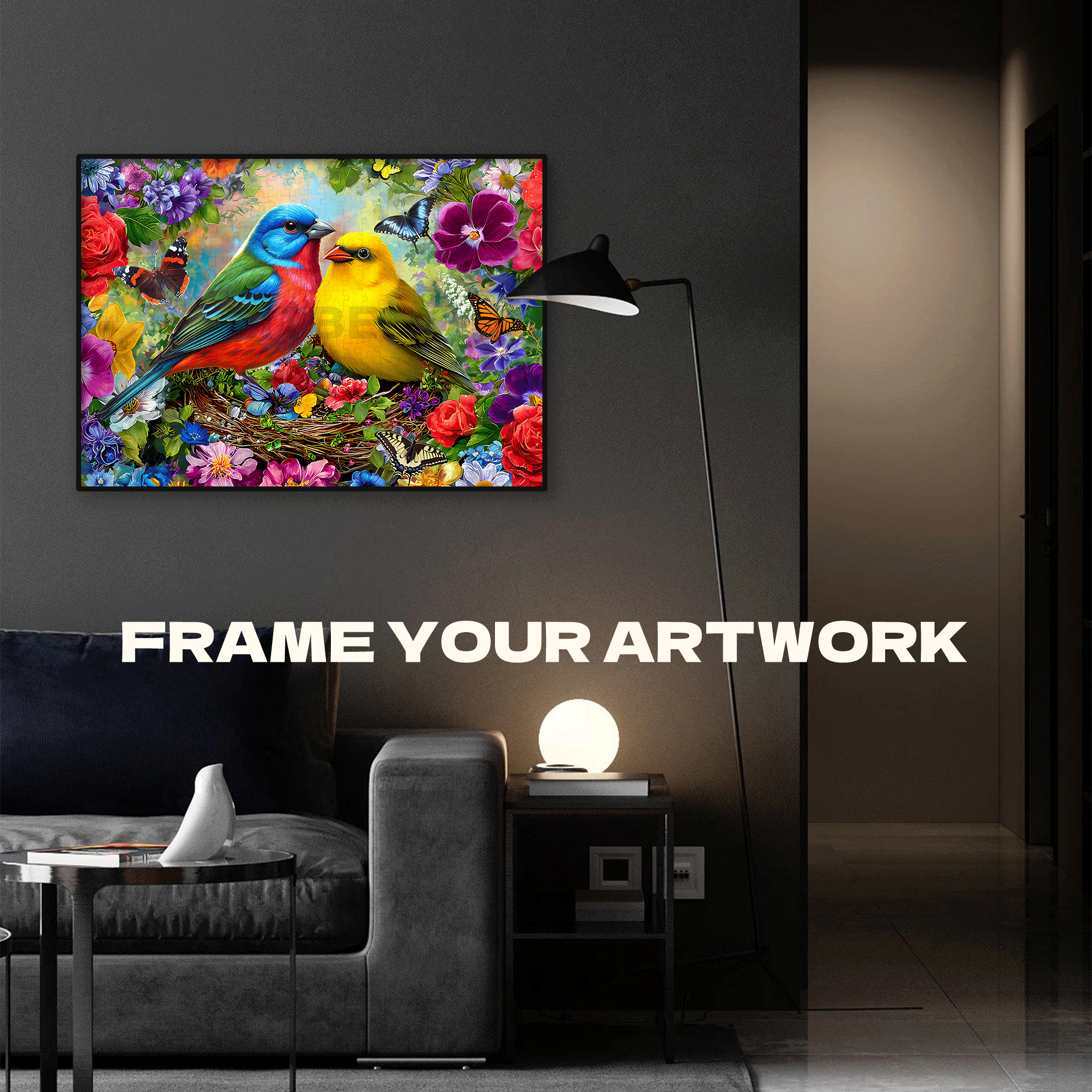 Spring Birds Serenade 500pcs/1000pcs Jigsaw Puzzle, Scratch-Resistant, Interactive Family Game & Brain-Boosting DIY Decor, Perfect for Halloween, Christmas & New Year Gifts, Family Puzzle Game