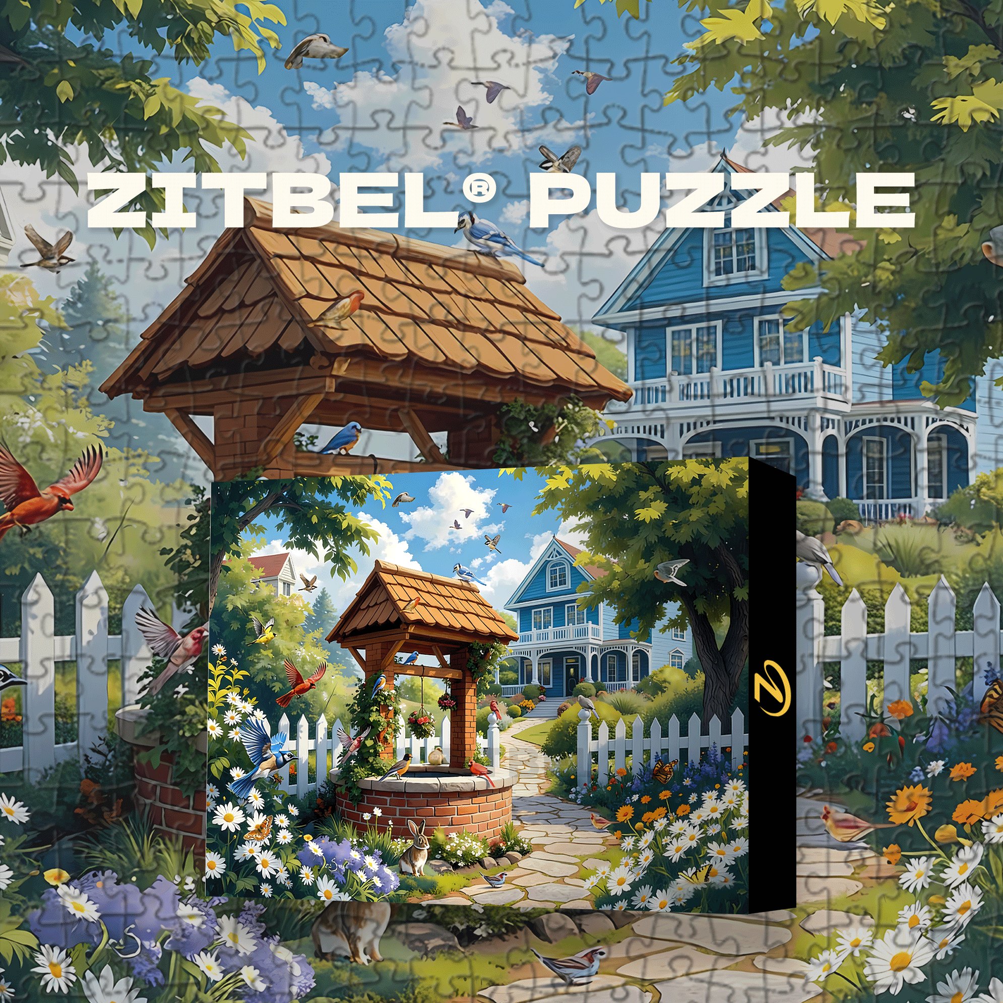Springtime Rural Residence 500pcs/1000pcs Jigsaw Puzzle, Scratch-Resistant, Interactive Family Game & Brain-Boosting DIY Decor, Perfect for Halloween, Christmas & New Year Gifts, Family Puzzle Game