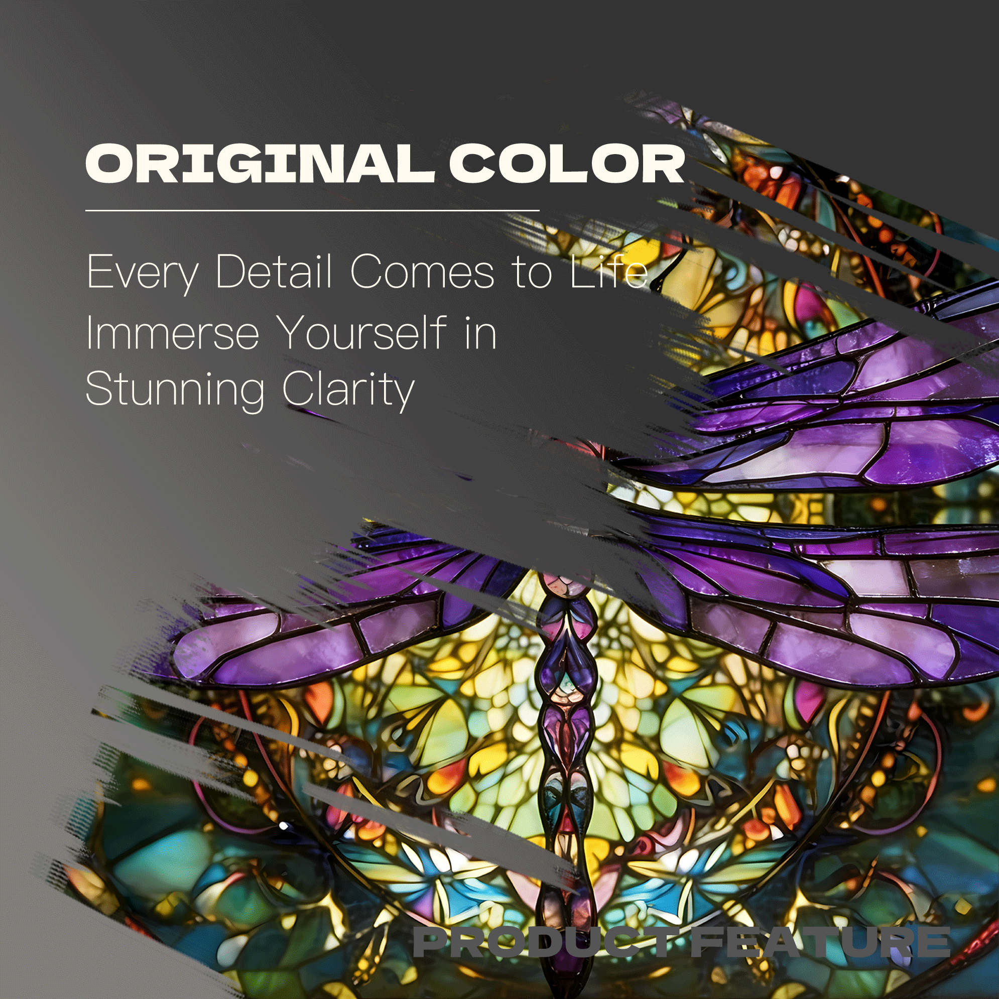 Stained Glass Dragonfly 500pcs/1000pcs Jigsaw Puzzle, Scratch-Resistant, Interactive Family Game & Brain-Boosting DIY Decor, Perfect for Halloween, Christmas & New Year Gifts, Family Puzzle Game