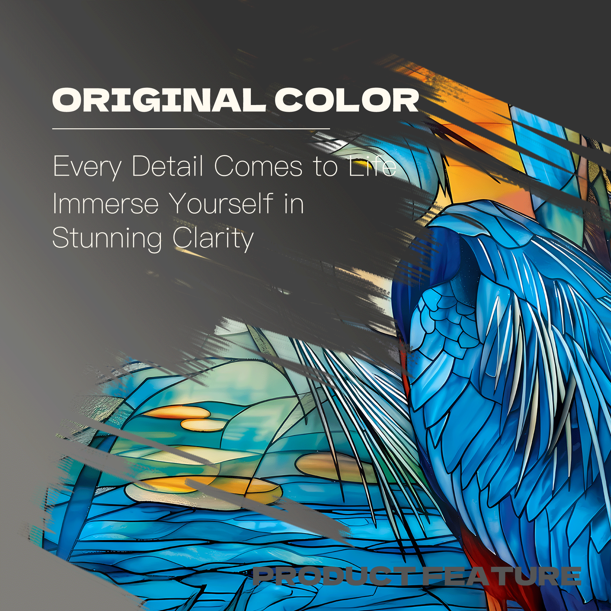Stained Glass-Egret 500pcs/1000pcs Jigsaw Puzzle, Scratch-Resistant, Interactive Family Game & Brain-Boosting DIY Decor, Perfect for Halloween, Christmas & New Year Gifts, Family Puzzle Game